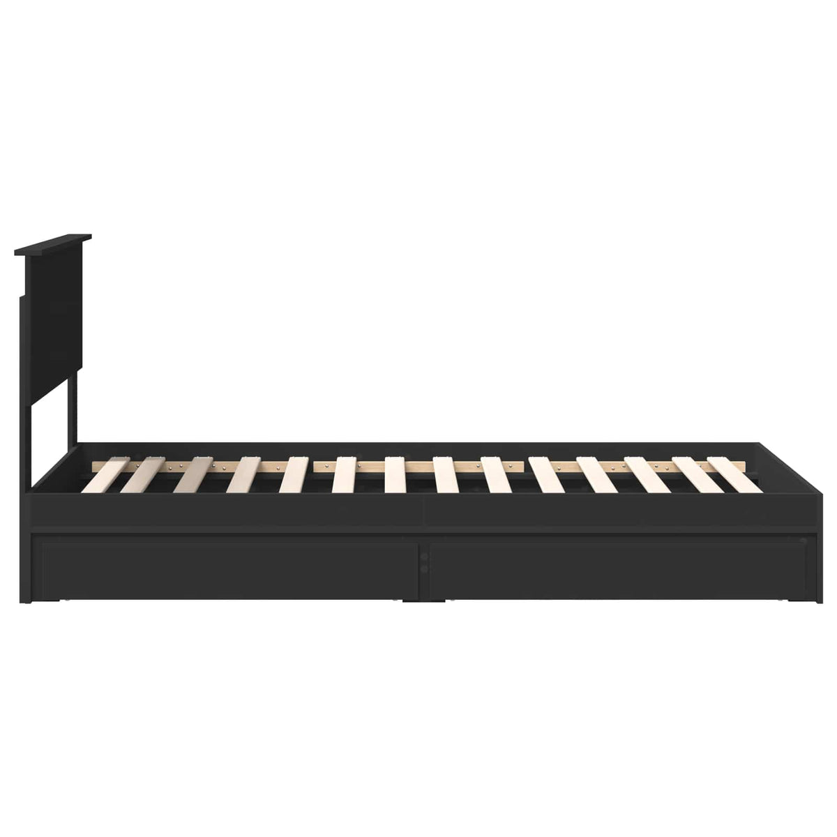 Lit de Rangement avec tiroir Noir 90 x 190 cm Bois d'ingénierie