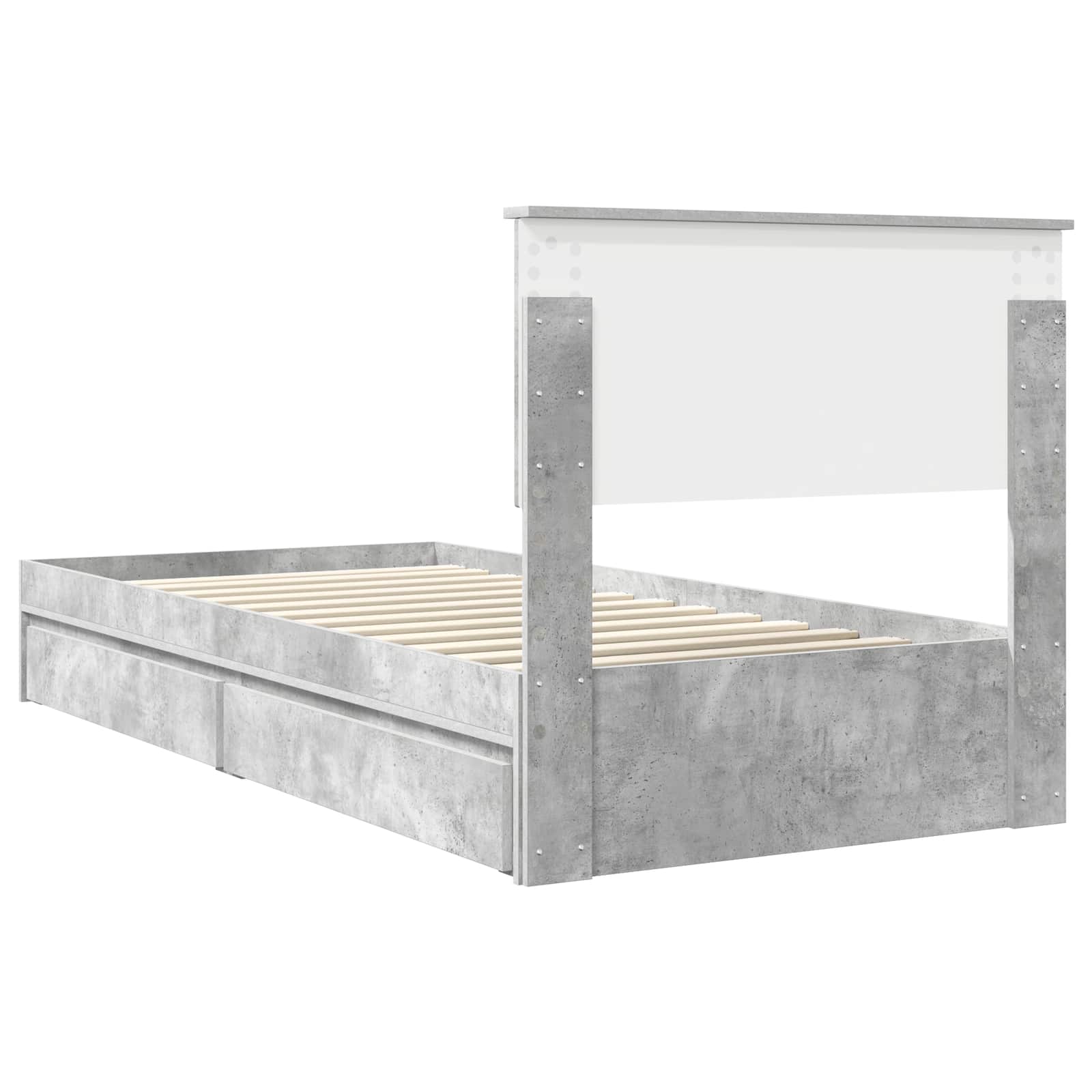 Lit de Rangement Gris béton 90 x 190 cm Bois d'ingénierie - XIOS