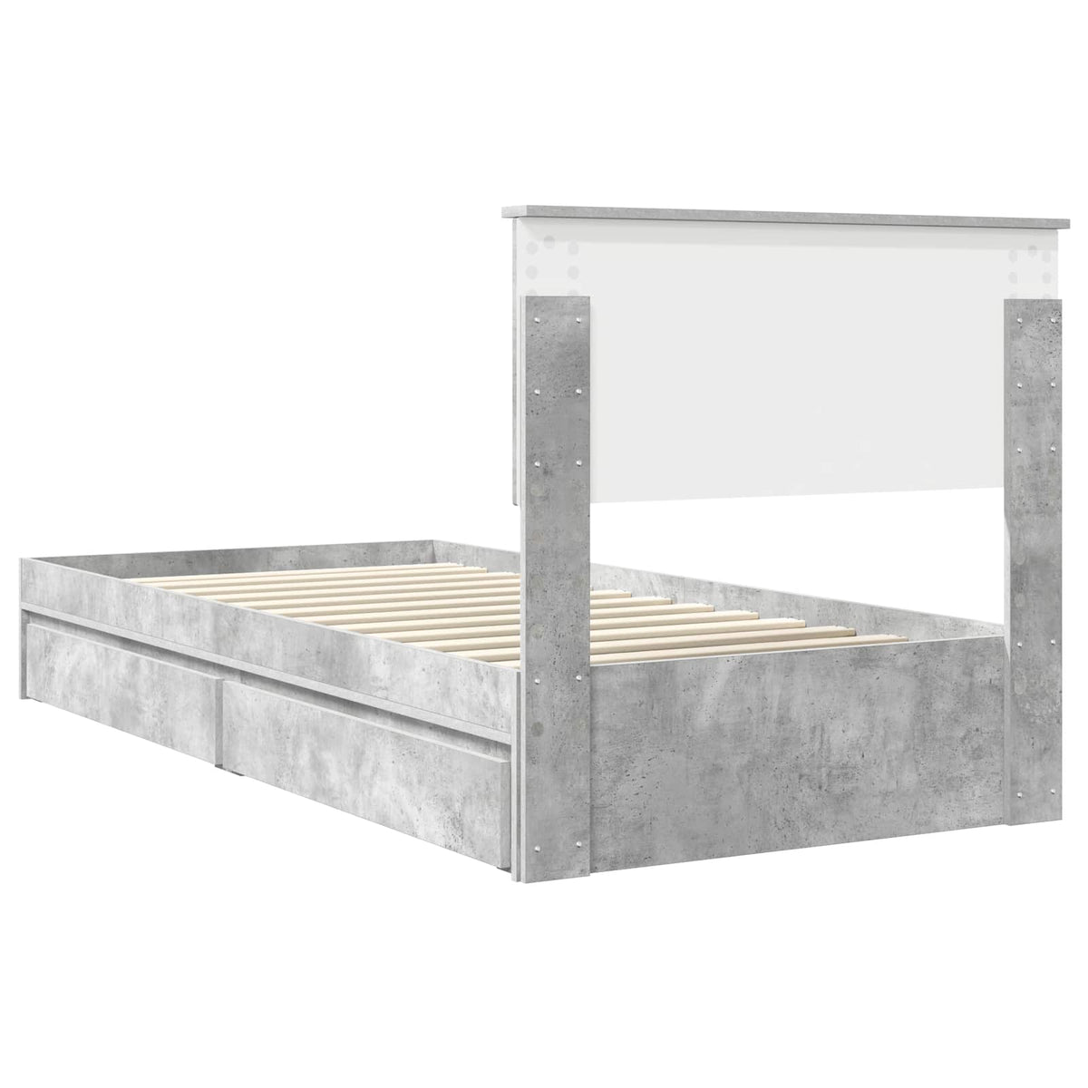 Lit de Rangement Gris béton 90 x 190 cm Bois d'ingénierie