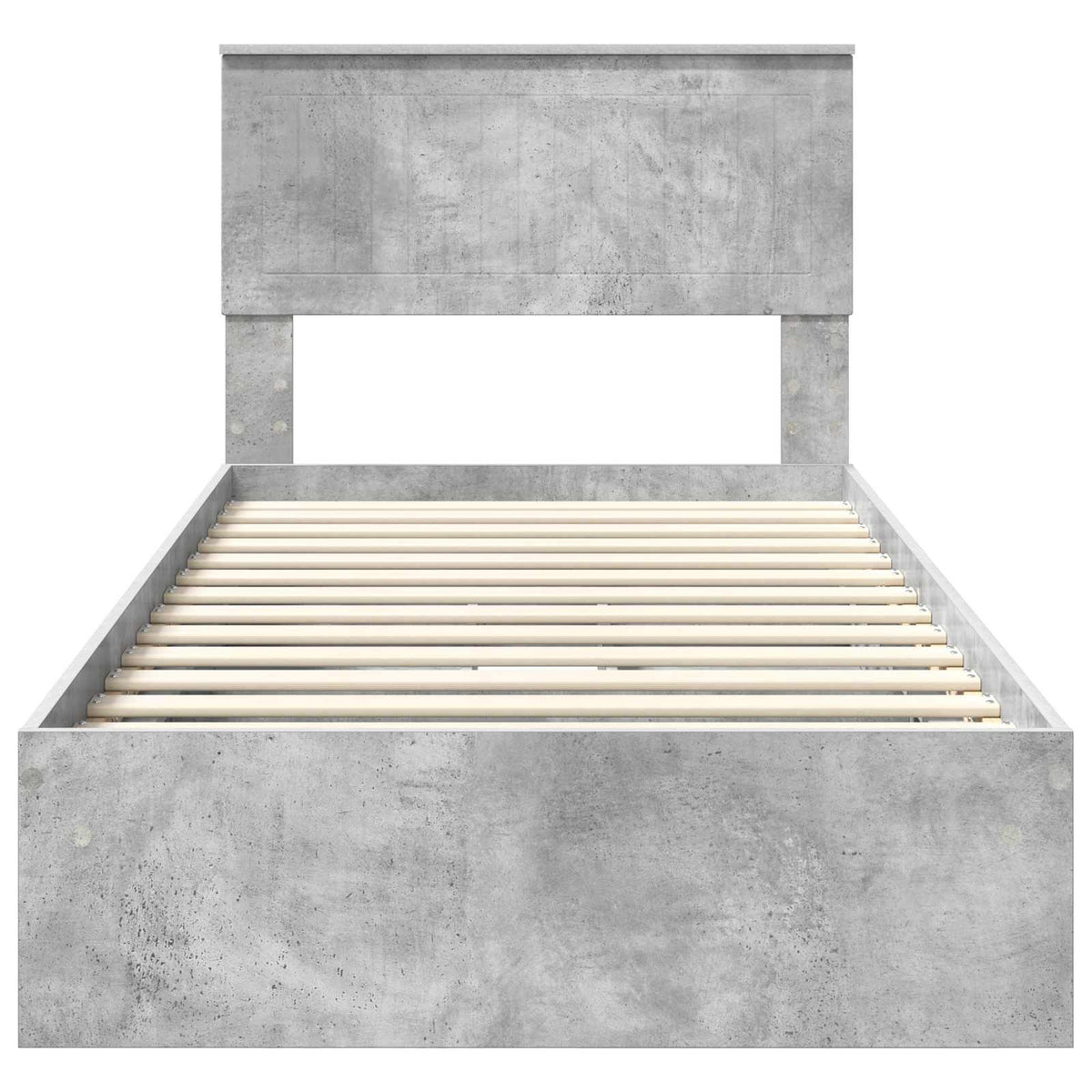 Lit de Rangement Gris béton 90 x 190 cm Bois d'ingénierie
