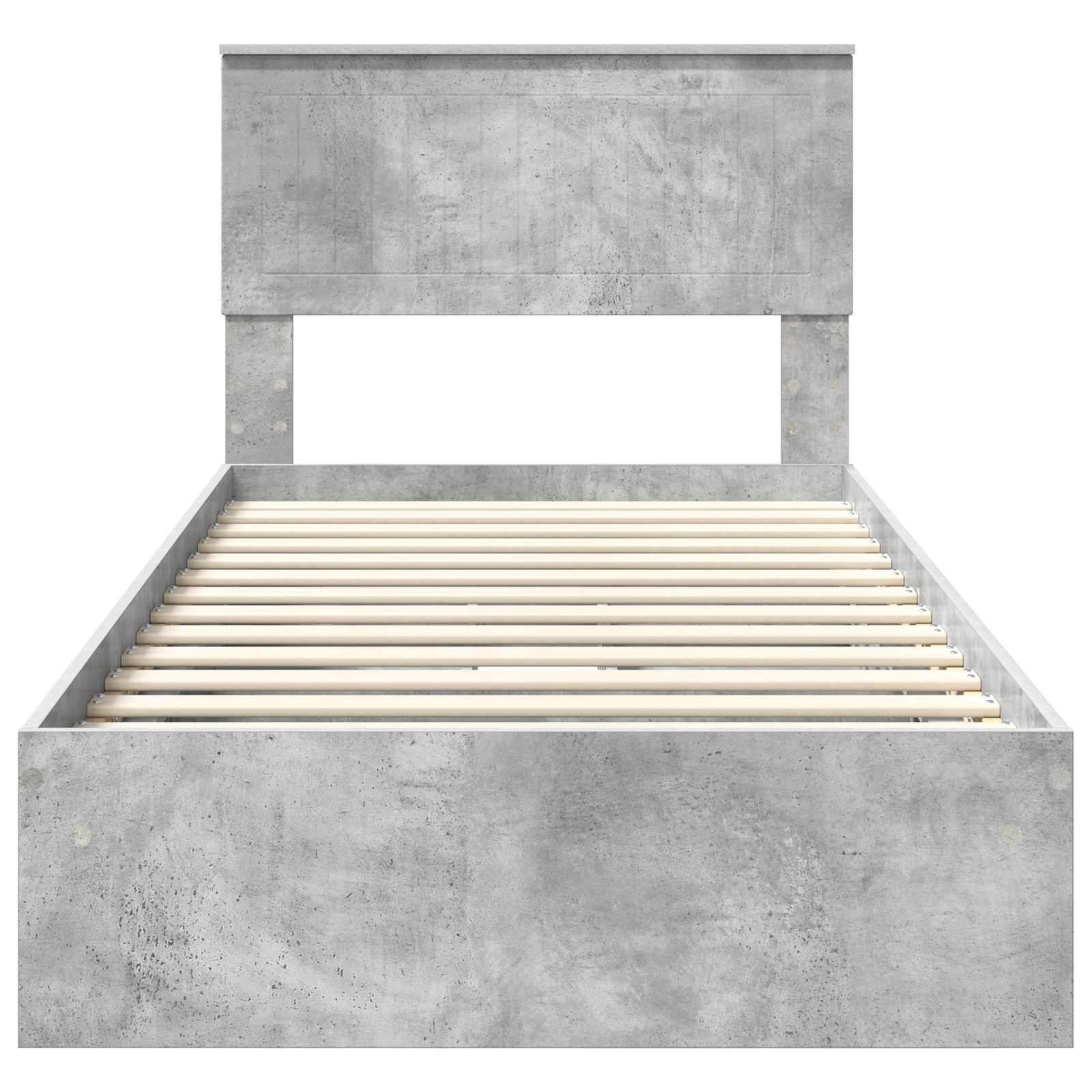 Lit de Rangement Gris béton 90 x 190 cm Bois d'ingénierie - XIOS