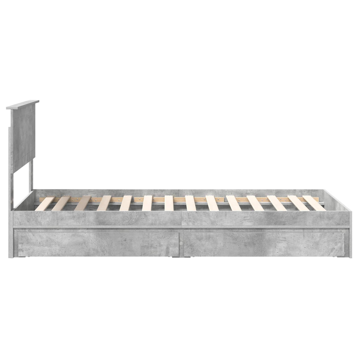 Lit de Rangement Gris béton 90 x 190 cm Bois d'ingénierie