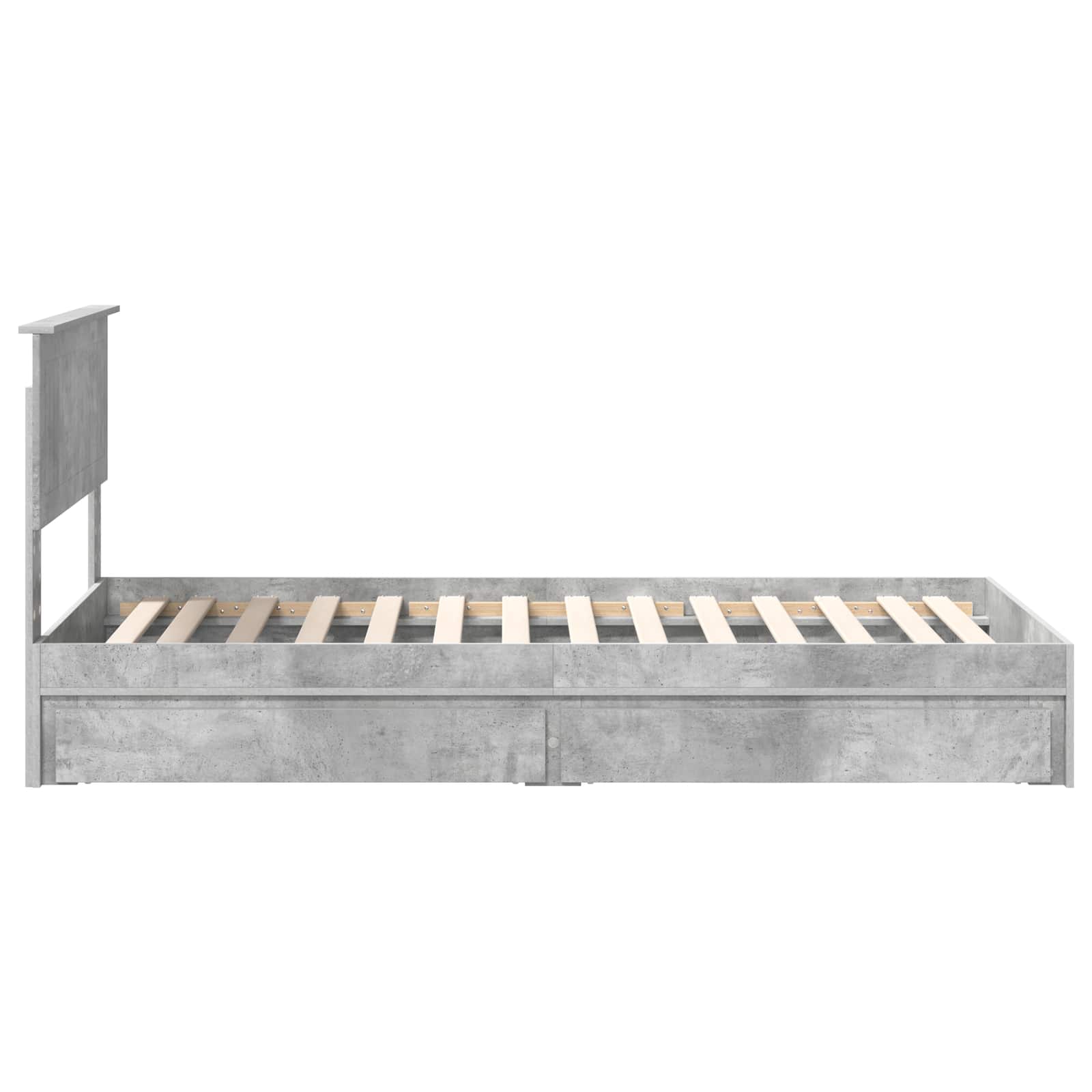 Lit de Rangement Gris béton 90 x 190 cm Bois d'ingénierie - XIOS