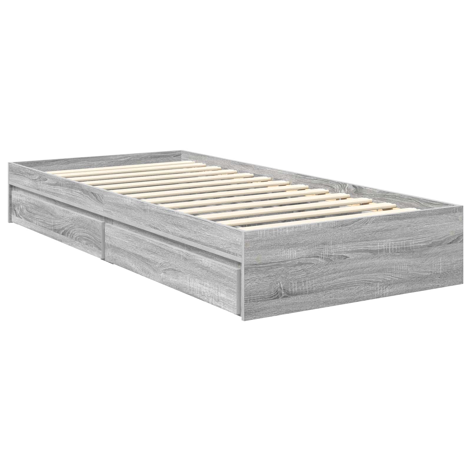 Lit de Rangement Gris Sonoma 90 x 190 cm Bois d'ingénierie - XIOS