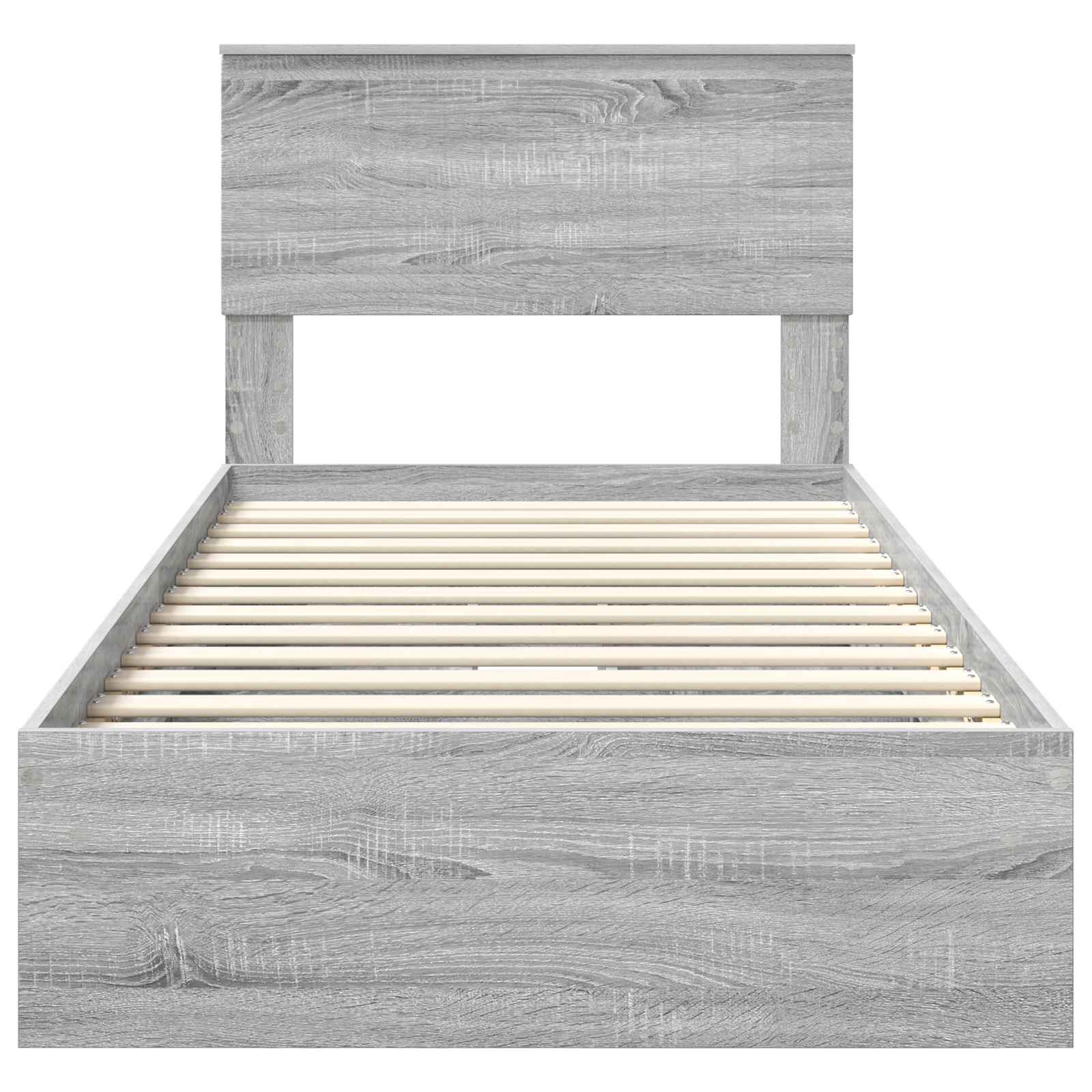 Lit de Rangement Gris Sonoma 90 x 190 cm Bois d'ingénierie - XIOS