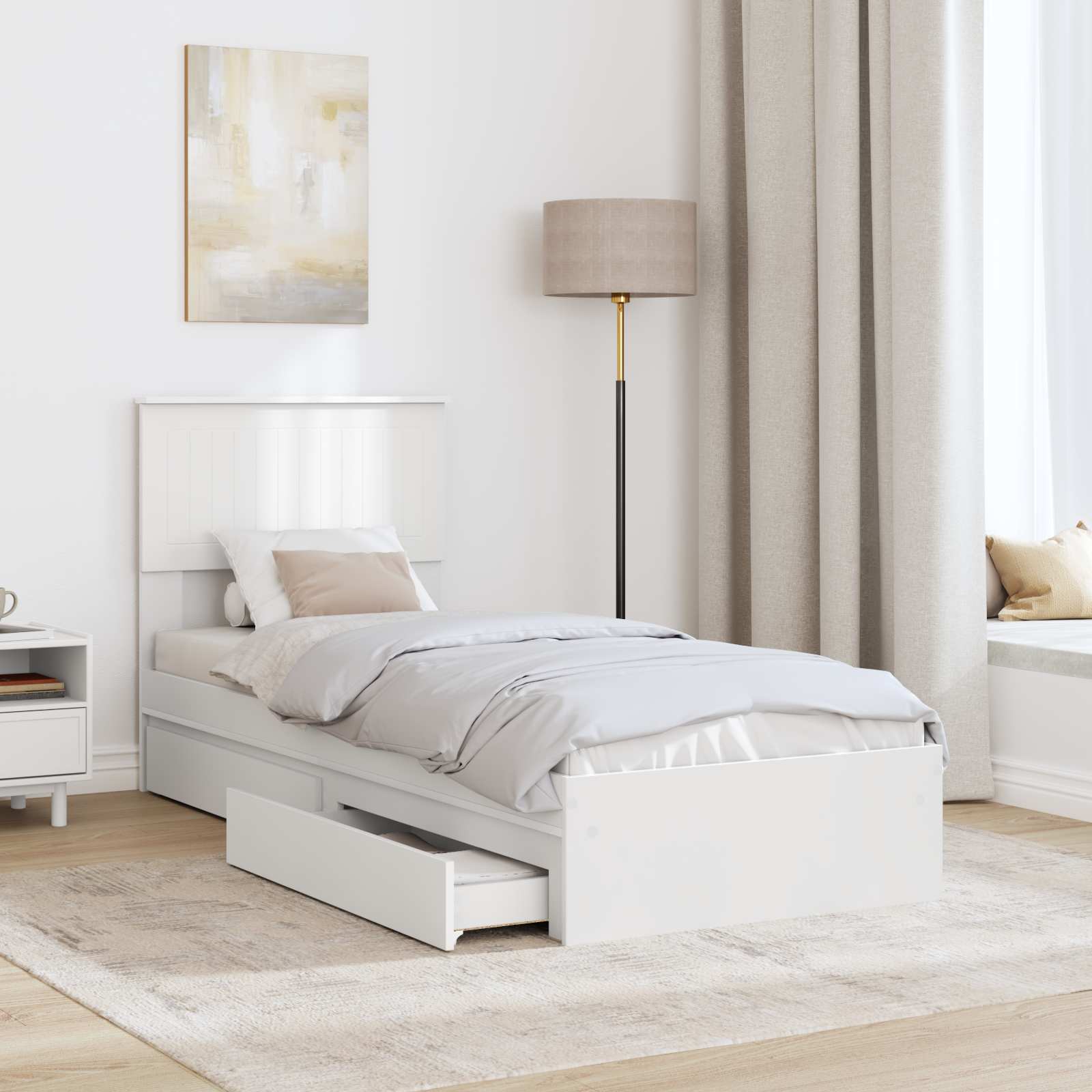 Lit de Rangement Blanc 75 x 190 cm Bois d'ingénierie - XIOS