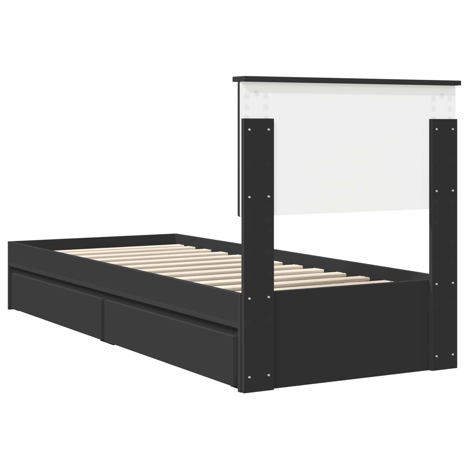 Lit de Rangement avec tiroir Noir 75 x 190 cm Bois d'ingénierie - XIOS