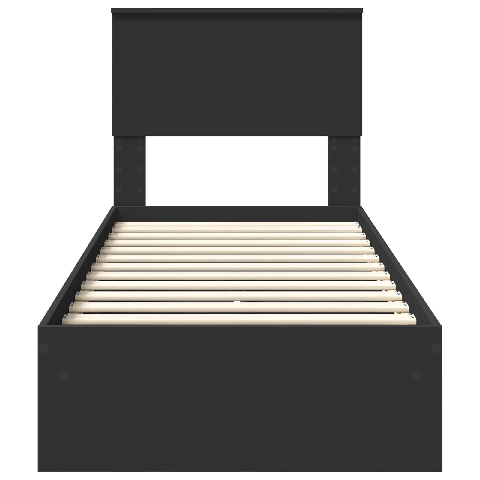 Lit de Rangement avec tiroir Noir 75 x 190 cm Bois d'ingénierie - XIOS