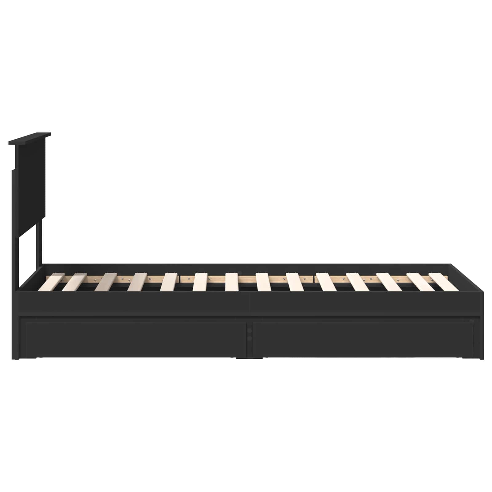 Lit de Rangement avec tiroir Noir 75 x 190 cm Bois d'ingénierie - XIOS