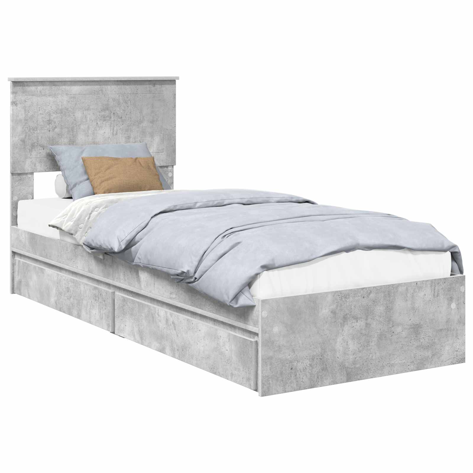 Lit de Rangement Gris béton 75 x 190 cm Bois d'ingénierie - XIOS