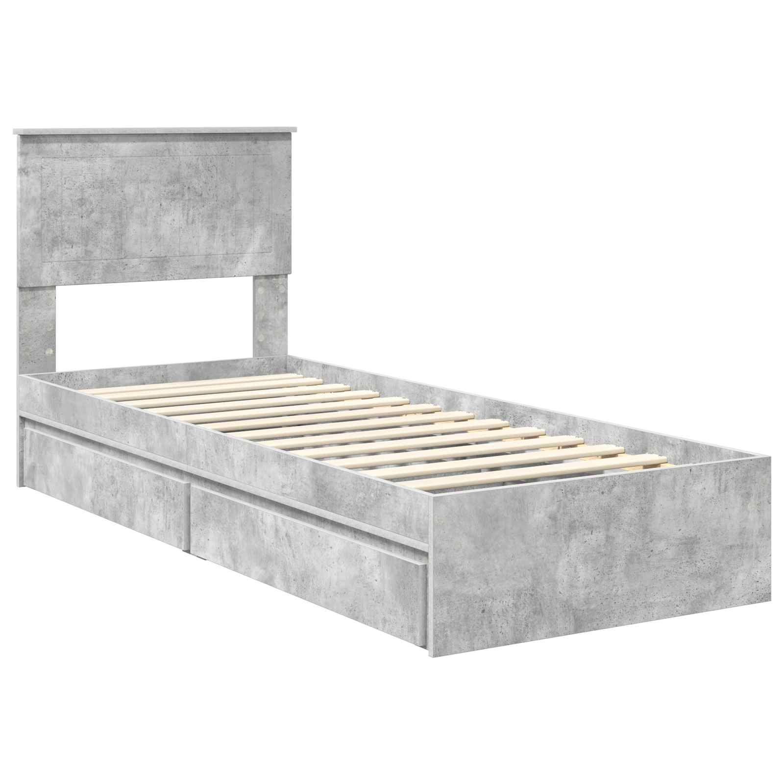 Lit de Rangement Gris béton 75 x 190 cm Bois d'ingénierie - XIOS