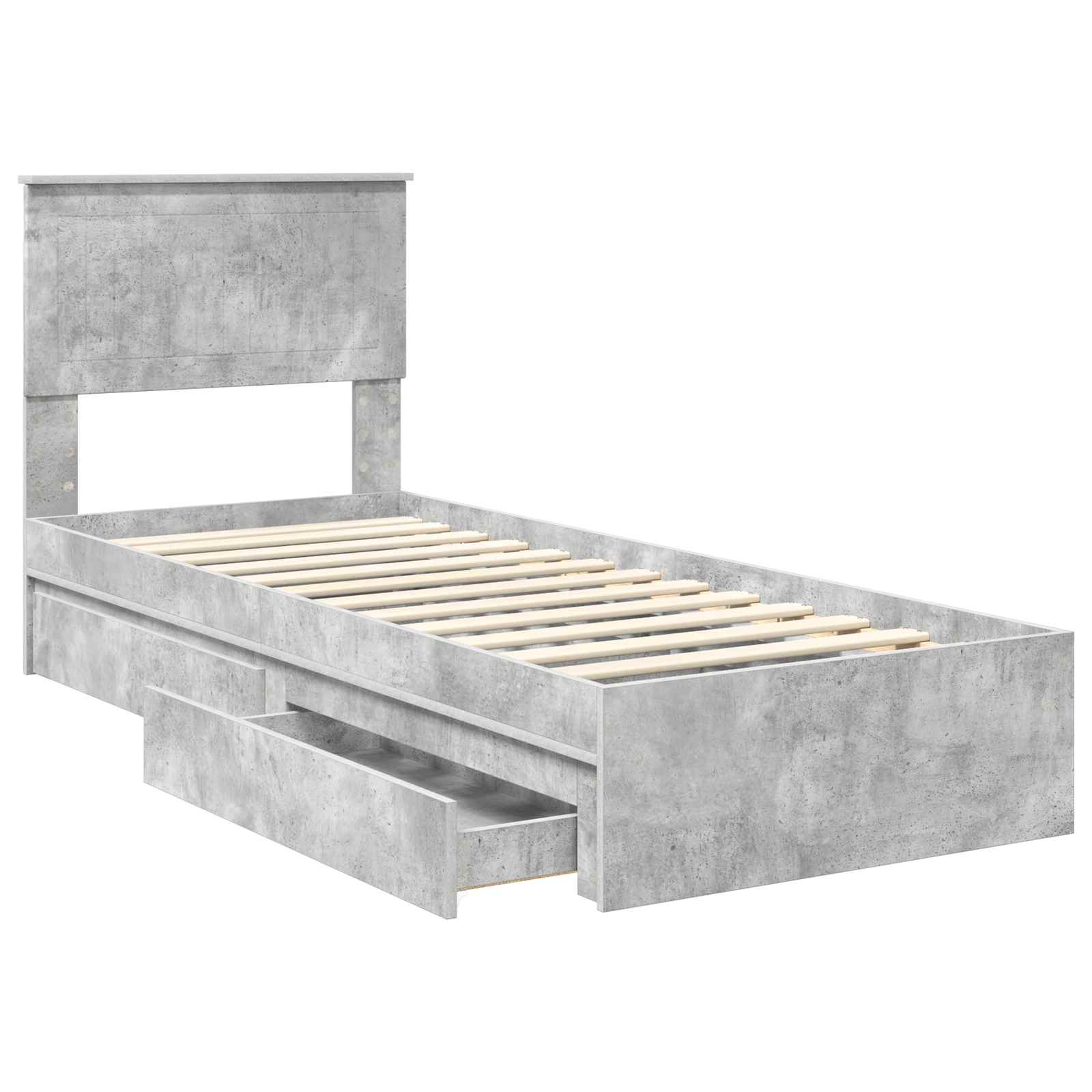 Lit de Rangement Gris béton 75 x 190 cm Bois d'ingénierie - XIOS