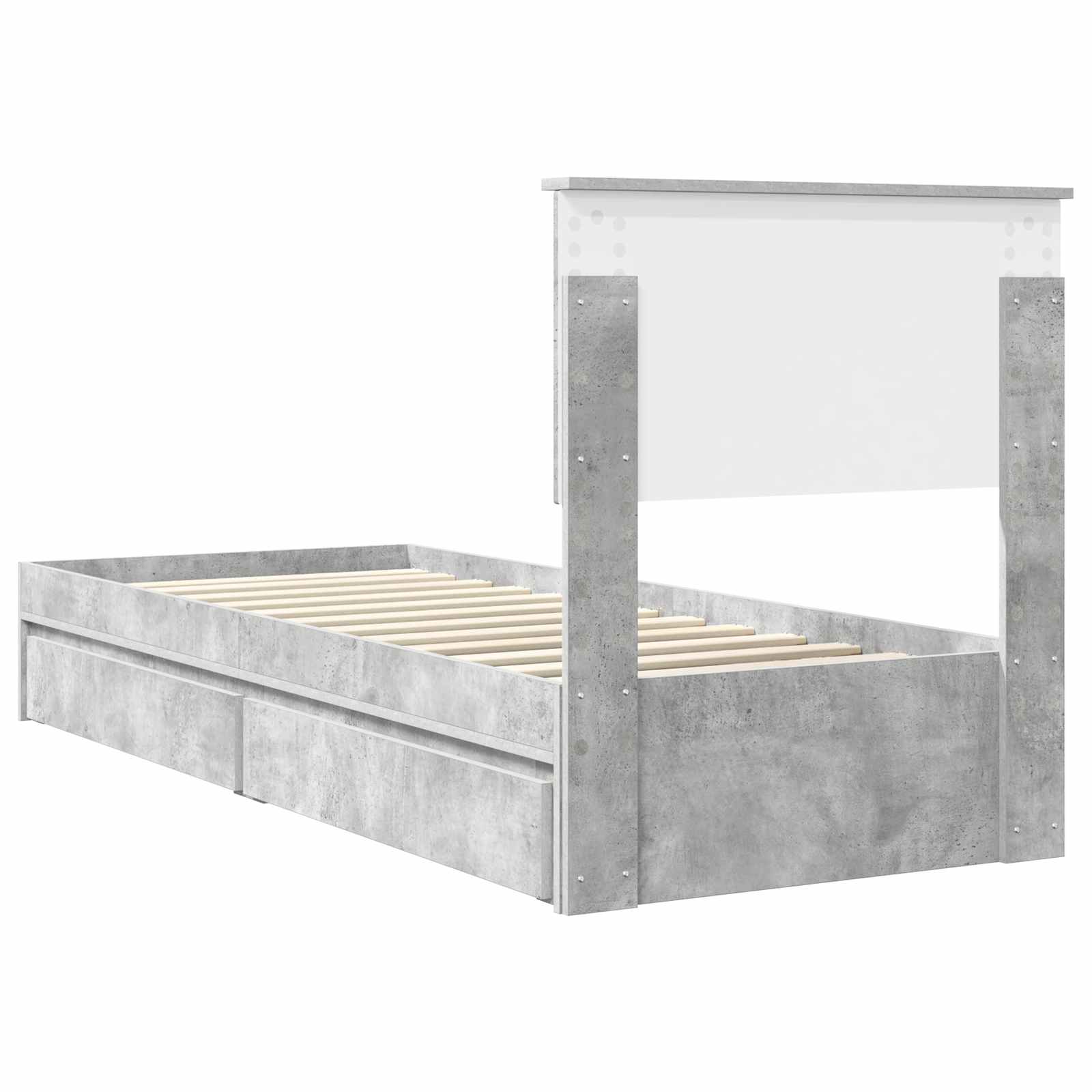 Lit de Rangement Gris béton 75 x 190 cm Bois d'ingénierie - XIOS