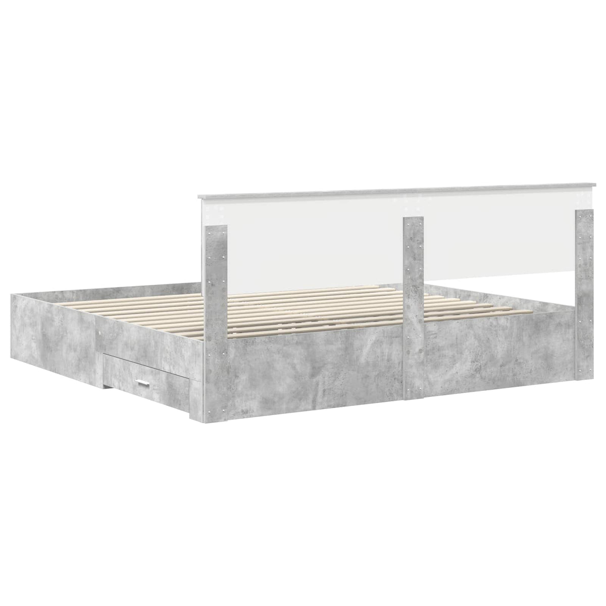 Cadre de lit Gris béton 200 x 200 cm Bois d'ingénierie