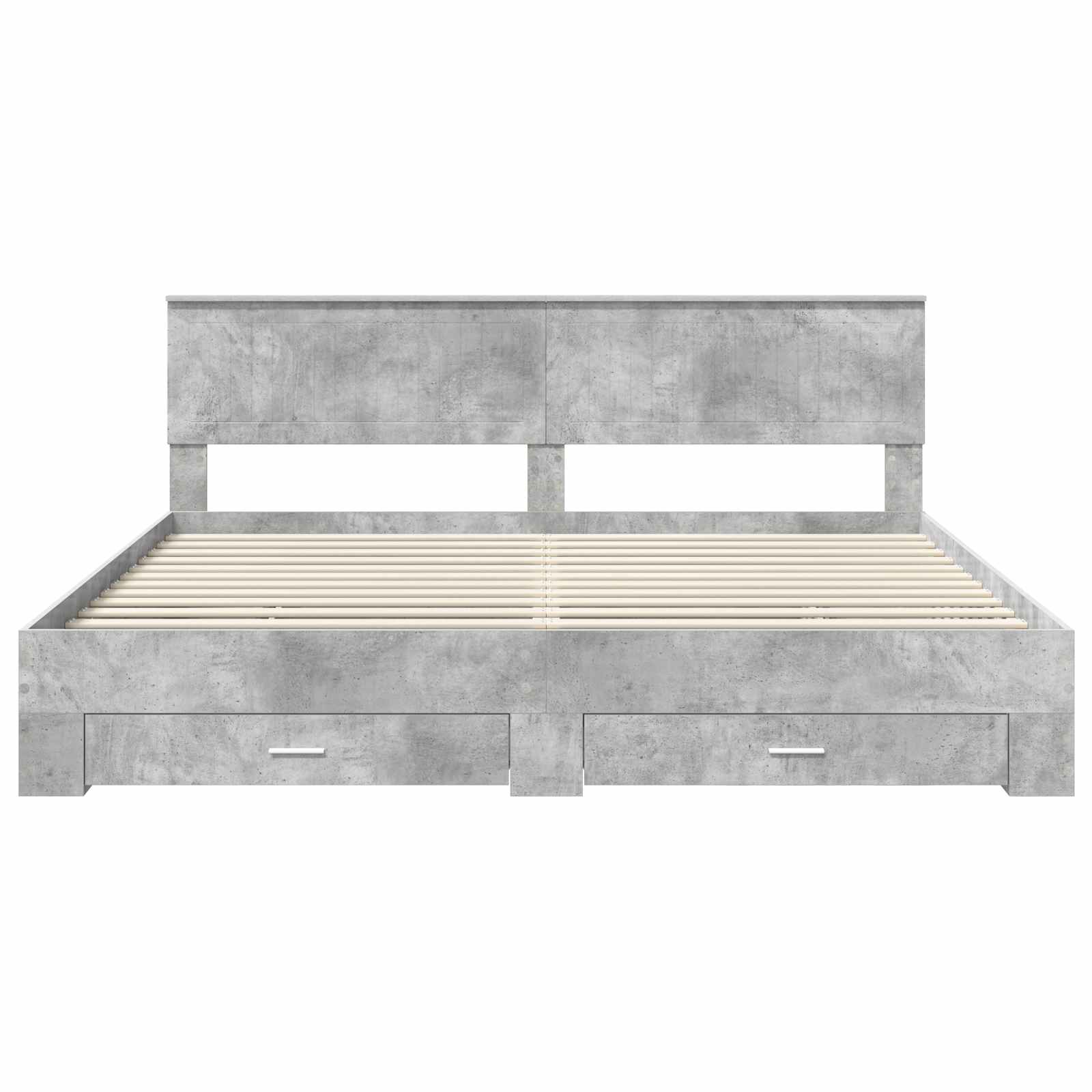 Cadre de lit Gris béton 200 x 200 cm Bois d'ingénierie - XIOS
