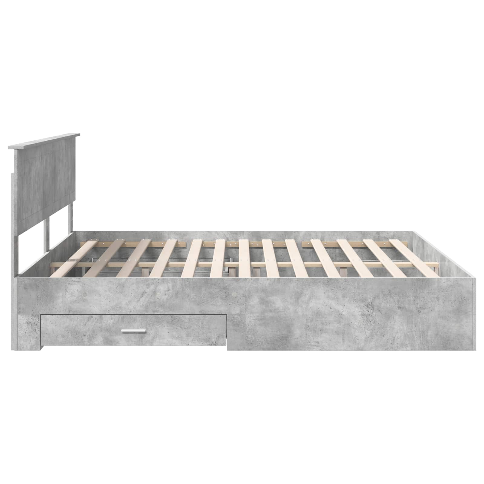 Cadre de lit Gris béton 180 x 200 cm Bois d'ingénierie - XIOS