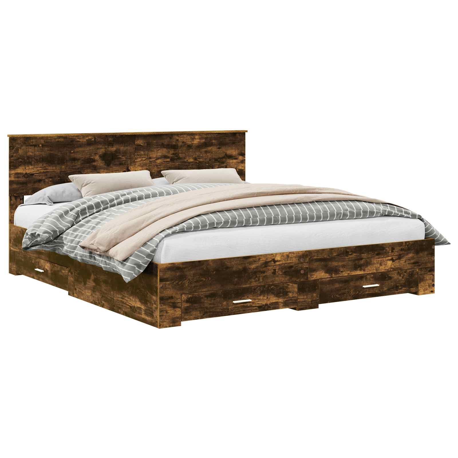 Cadre de lit Chêne fumé 180 x 200 cm Bois d'ingénierie - XIOS