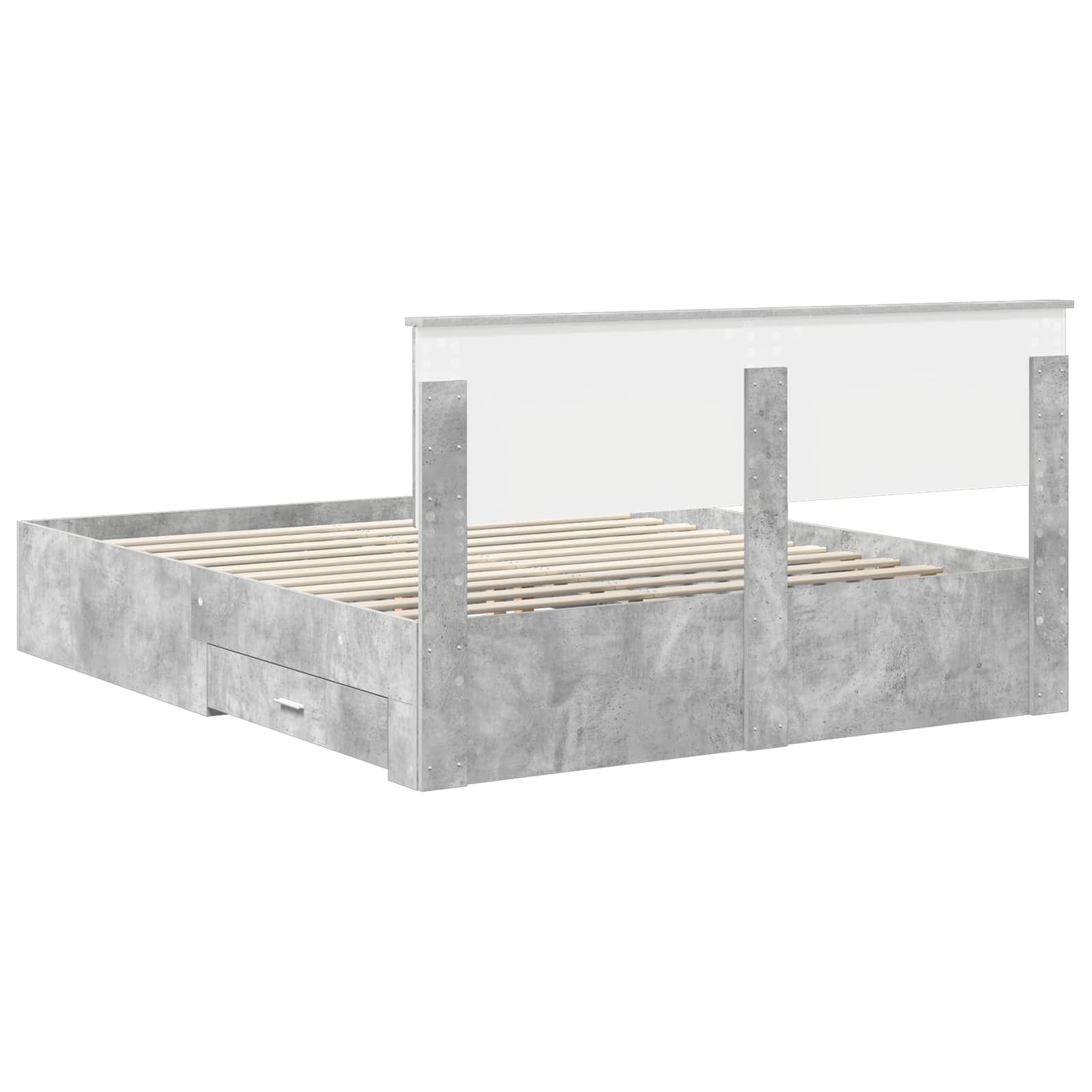 Cadre de lit Gris béton 160 x 200 cm Bois d'ingénierie - XIOS