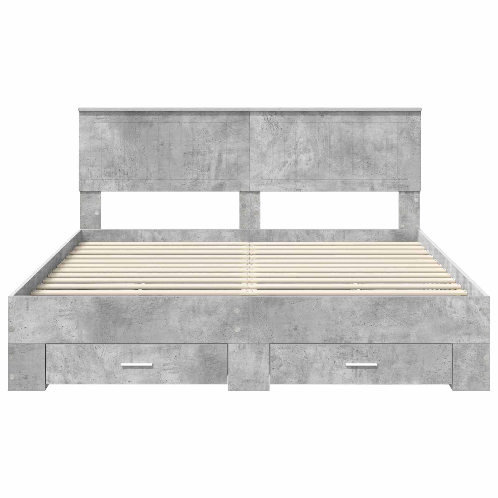Cadre de lit Gris béton 160 x 200 cm Bois d'ingénierie - XIOS