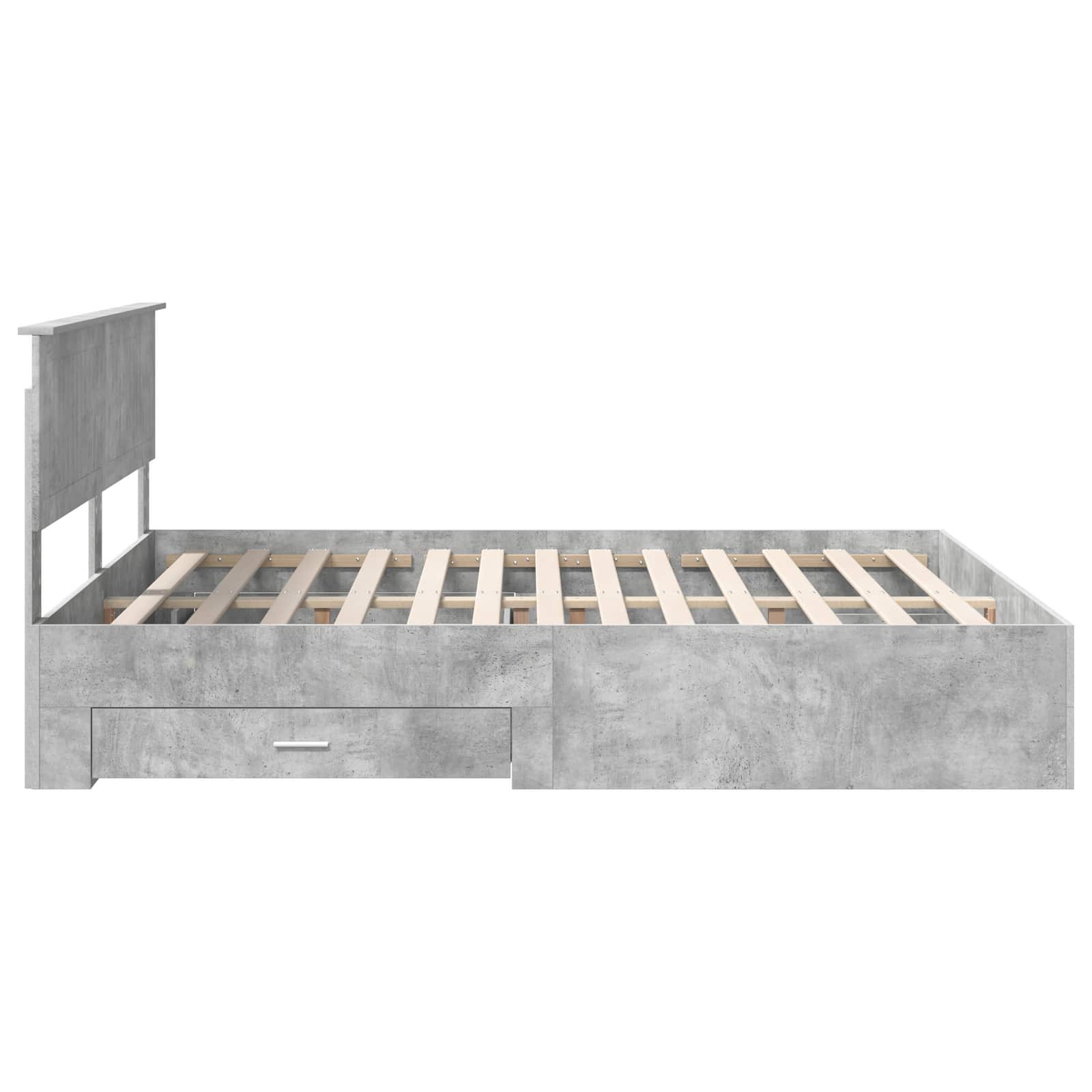 Cadre de lit Gris béton 160 x 200 cm Bois d'ingénierie - XIOS