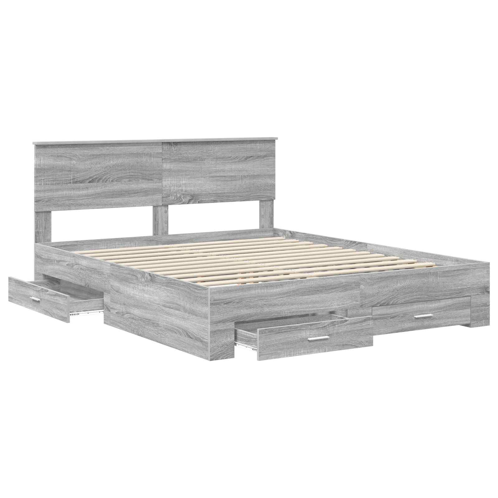 Cadre de lit Sonoma gris 160 x 200 cm Bois d'ingénierie - XIOS