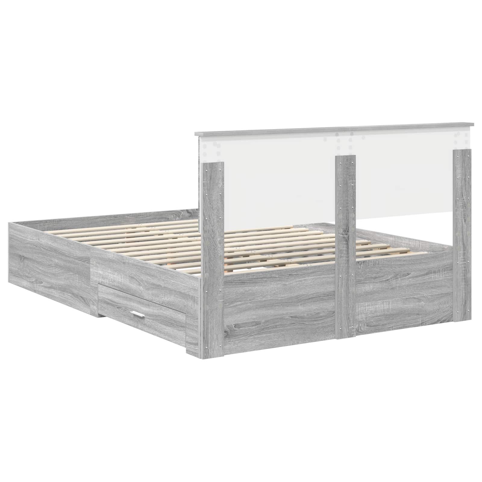 Cadre de lit Sonoma gris 140 x 200 cm Bois d'ingénierie - XIOS