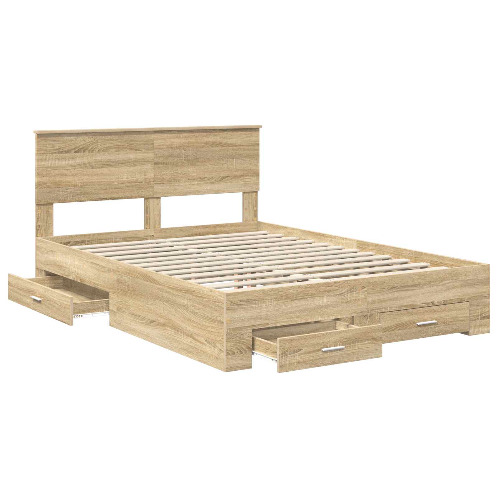 Cadre de lit Chêne Sonoma 140 x 190 cm Bois d'ingénierie