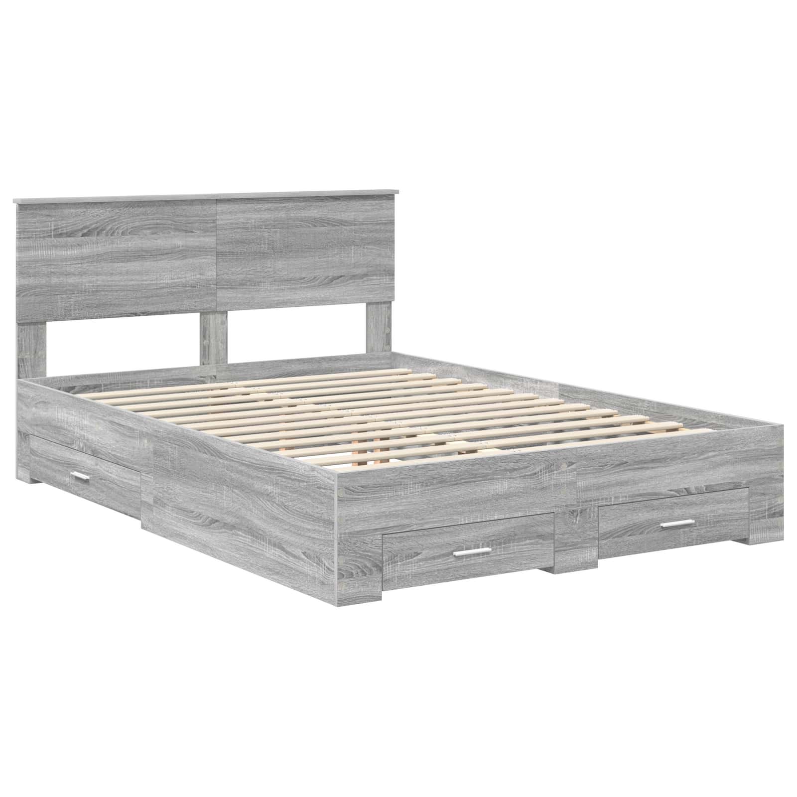 Cadre de lit Sonoma gris 135 x 190 cm Bois d'ingénierie - XIOS