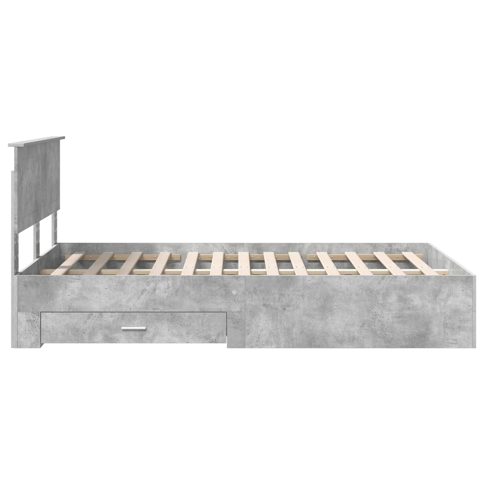 Cadre de lit Gris béton 120 x 200 cm Bois d'ingénierie