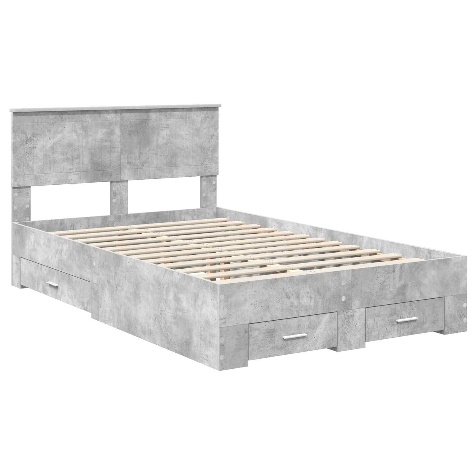 Cadre de lit Gris béton 120 x 190 cm Bois d'ingénierie - XIOS
