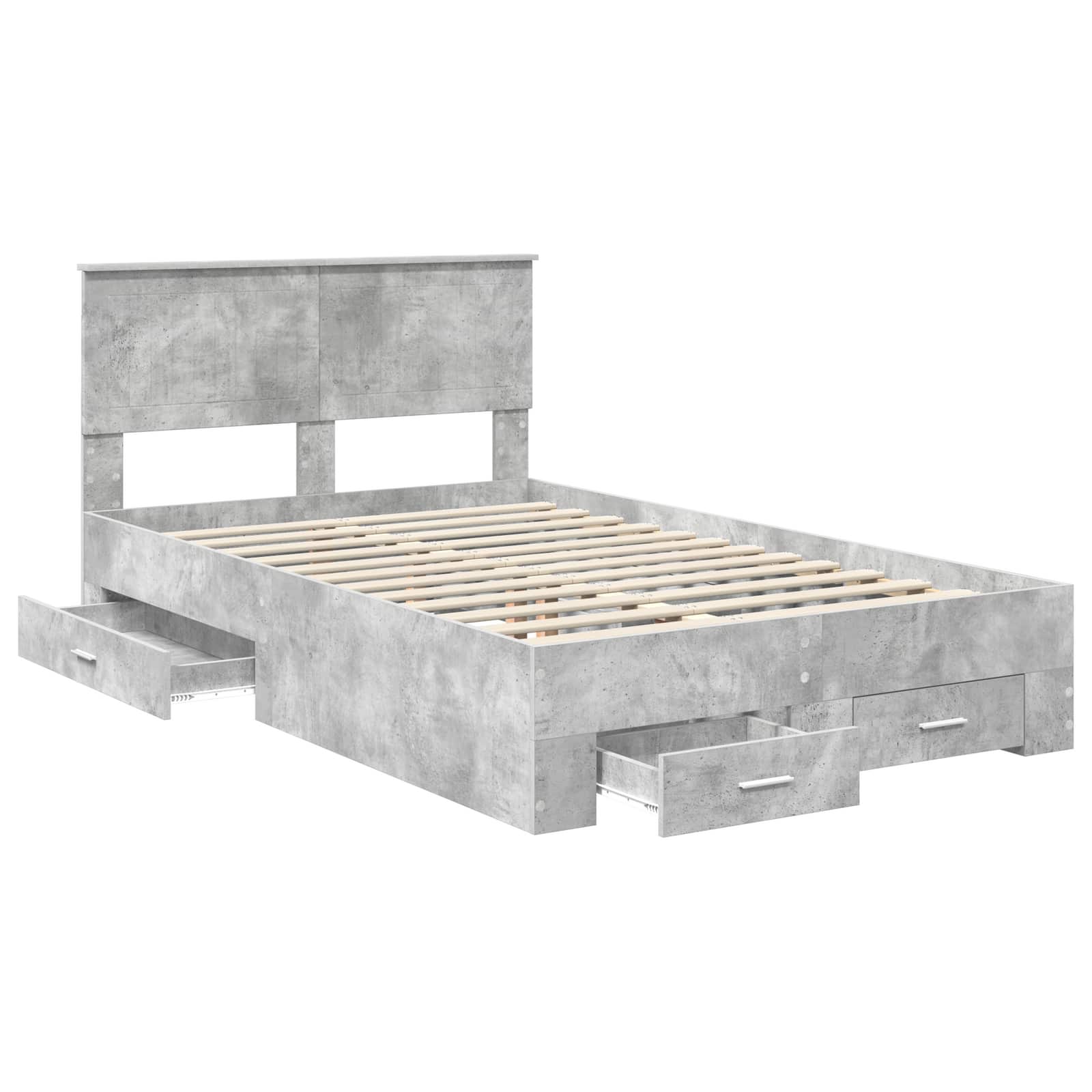 Cadre de lit Gris béton 120 x 190 cm Bois d'ingénierie - XIOS
