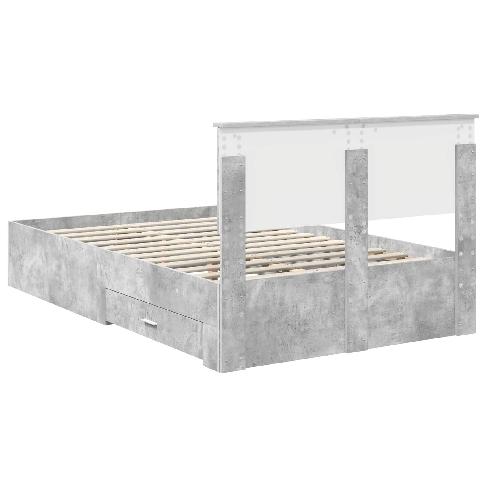 Cadre de lit Gris béton 120 x 190 cm Bois d'ingénierie - XIOS