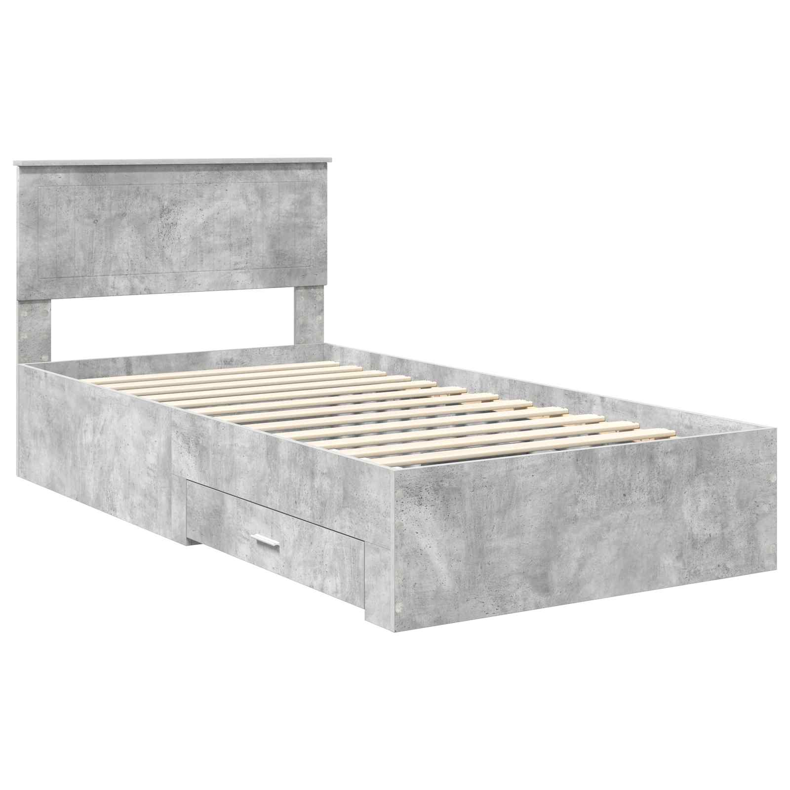 Cadre de lit Gris béton 100 x 200 cm Bois d'ingénierie - XIOS
