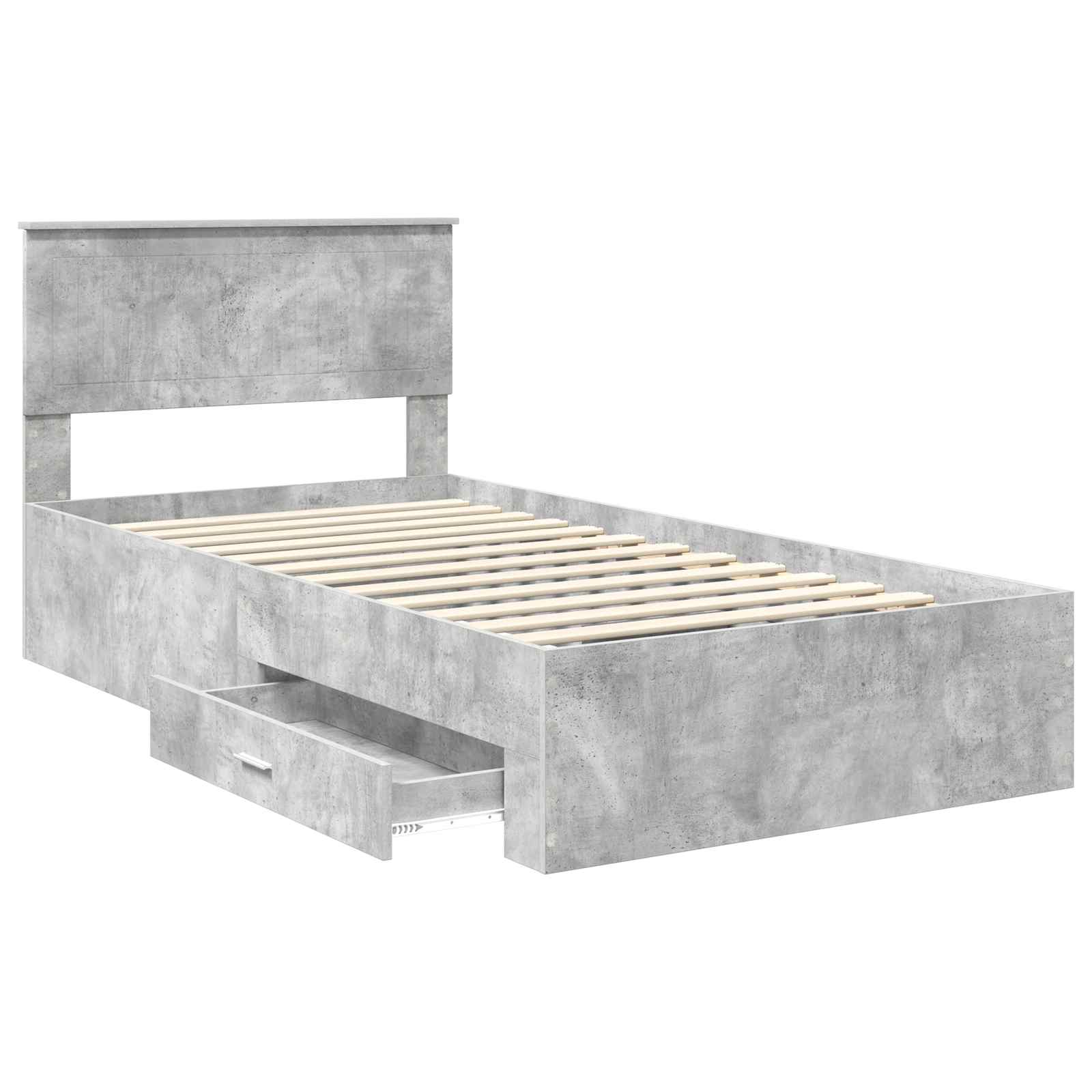 Cadre de lit Gris béton 100 x 200 cm Bois d'ingénierie - XIOS