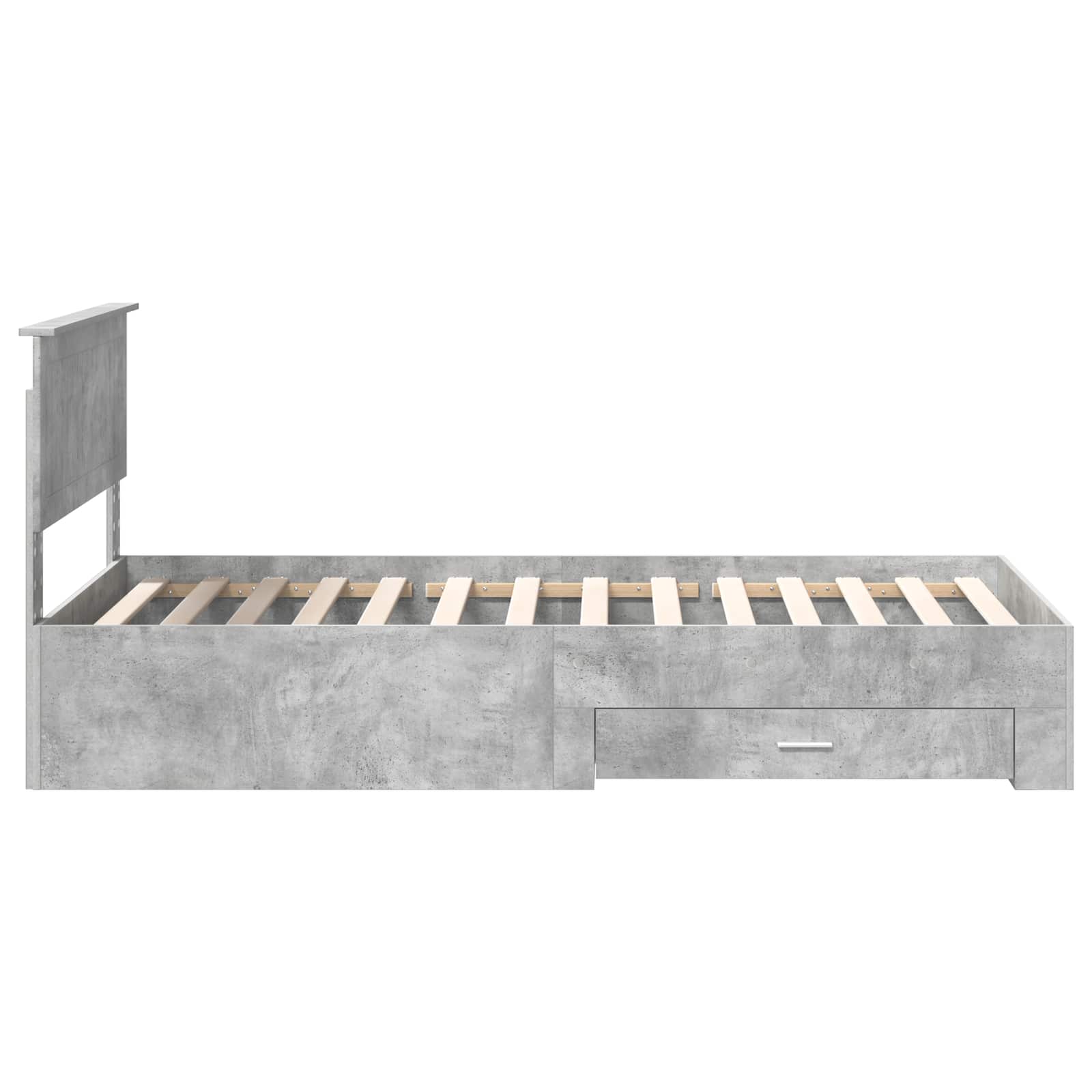 Cadre de lit Gris béton 100 x 200 cm Bois d'ingénierie - XIOS
