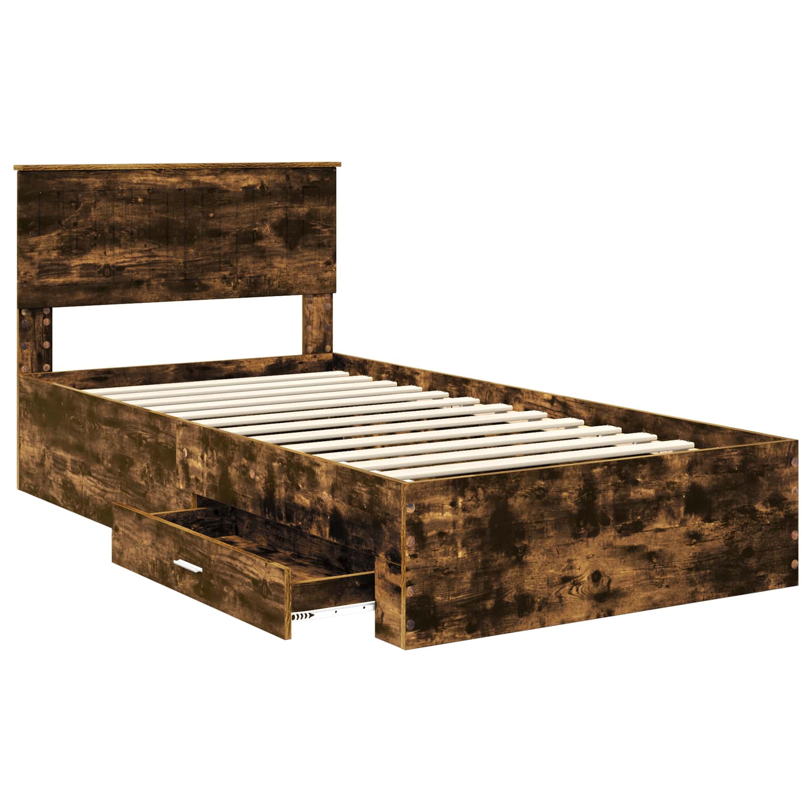 Cadre de lit Chêne fumé 100 x 200 cm Bois d'ingénierie - XIOS
