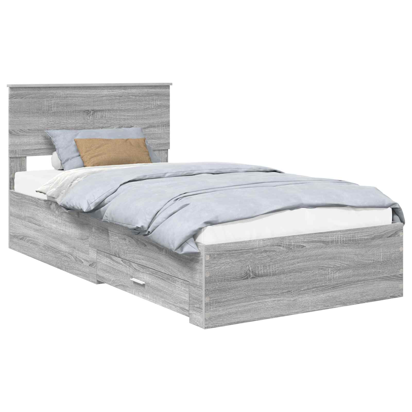 Cadre de lit Sonoma gris 100 x 200 cm Bois d'ingénierie - XIOS