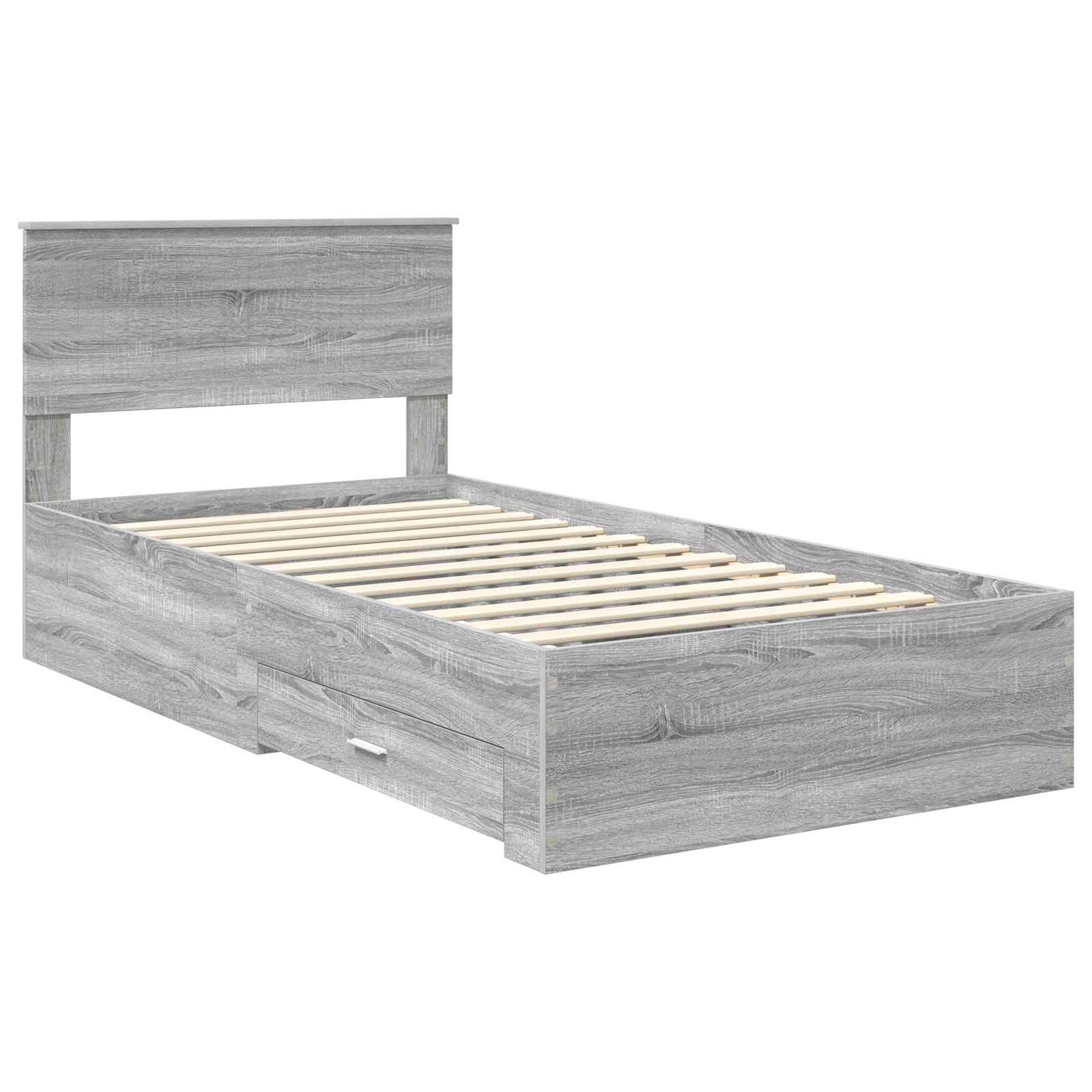 Cadre de lit Sonoma gris 100 x 200 cm Bois d'ingénierie - XIOS