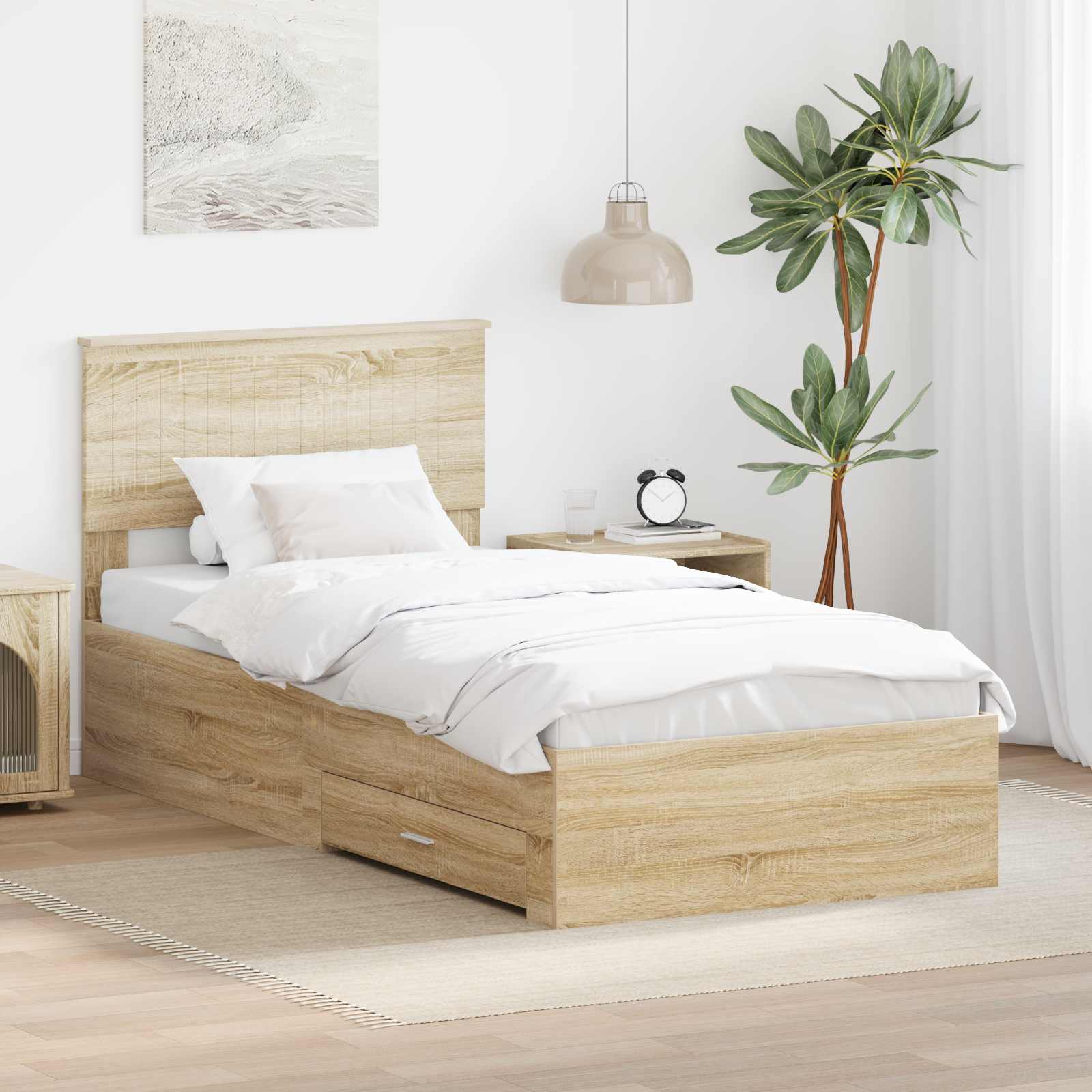 Cadre de lit Chêne Sonoma 90 x 200 cm Bois d'ingénierie - XIOS