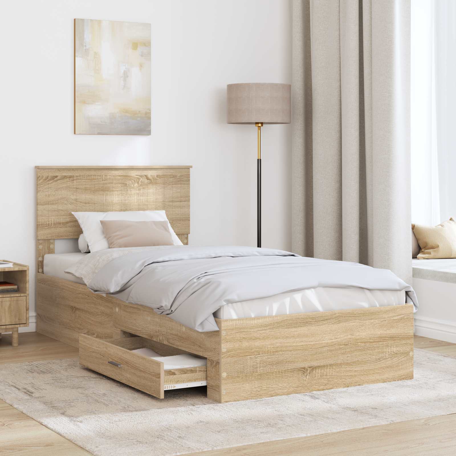 Cadre de lit Chêne Sonoma 90 x 200 cm Bois d'ingénierie - XIOS