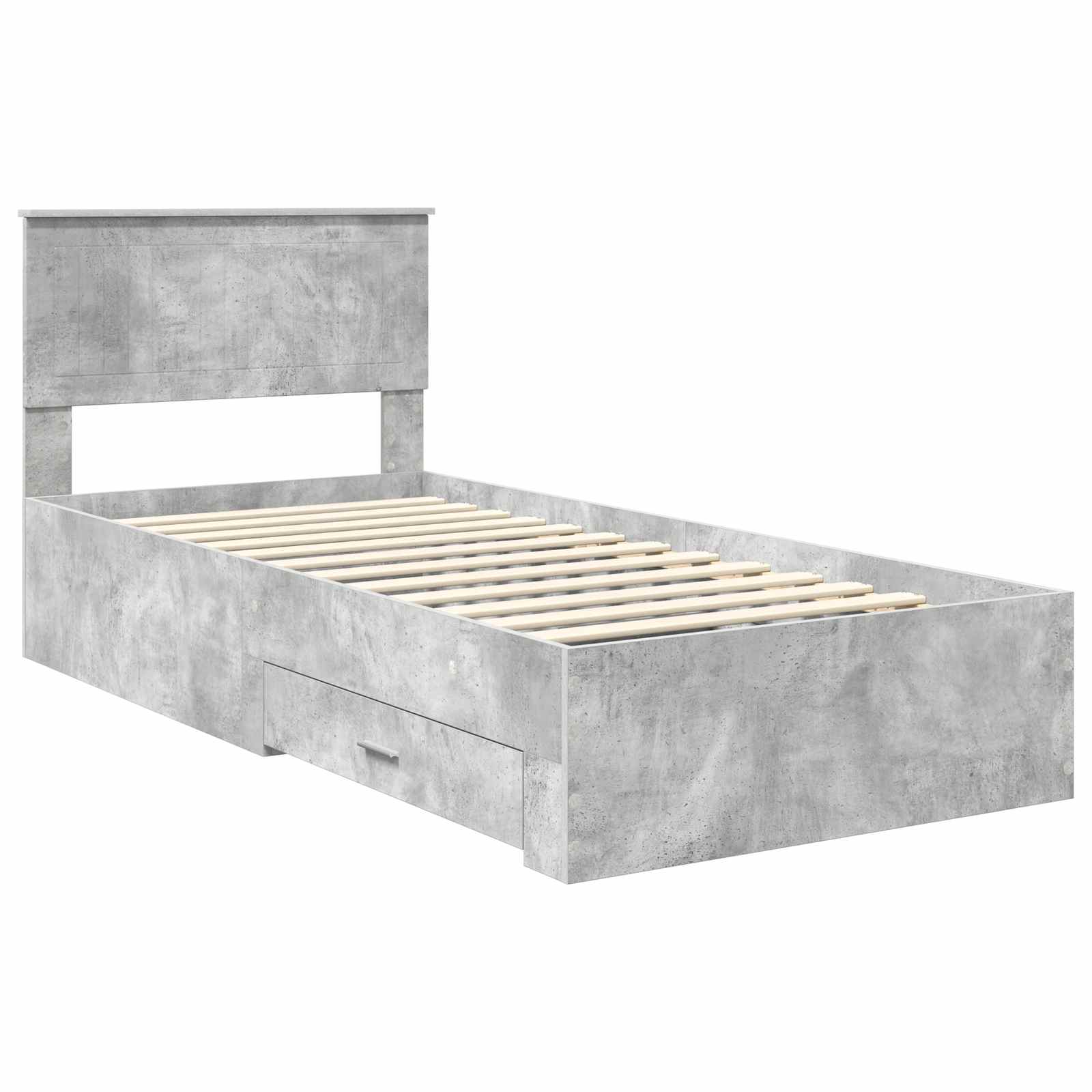 Cadre de lit Gris béton 90 x 200 cm Bois d'ingénierie - XIOS
