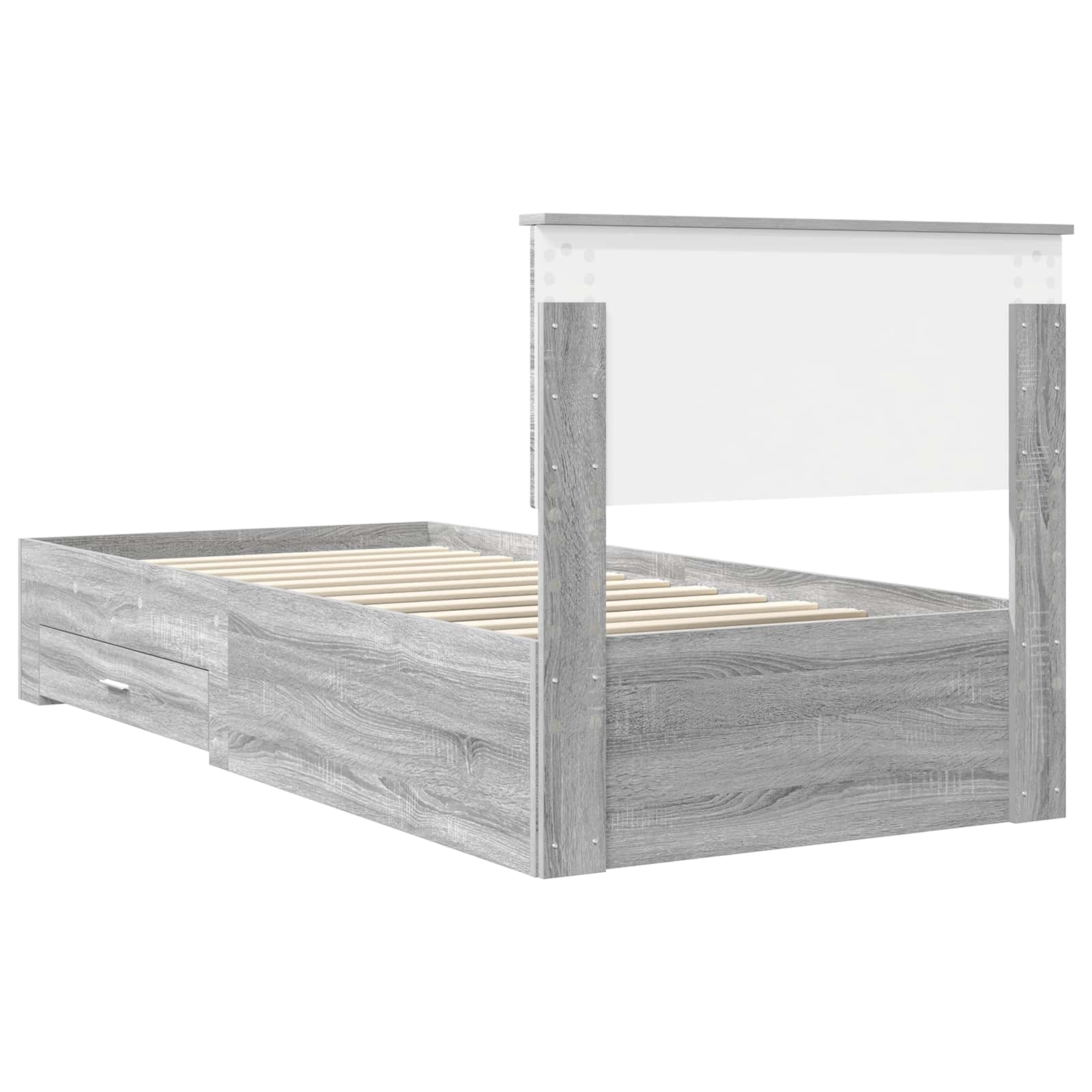 Cadre de lit Sonoma gris 90 x 200 cm Bois d'ingénierie - XIOS