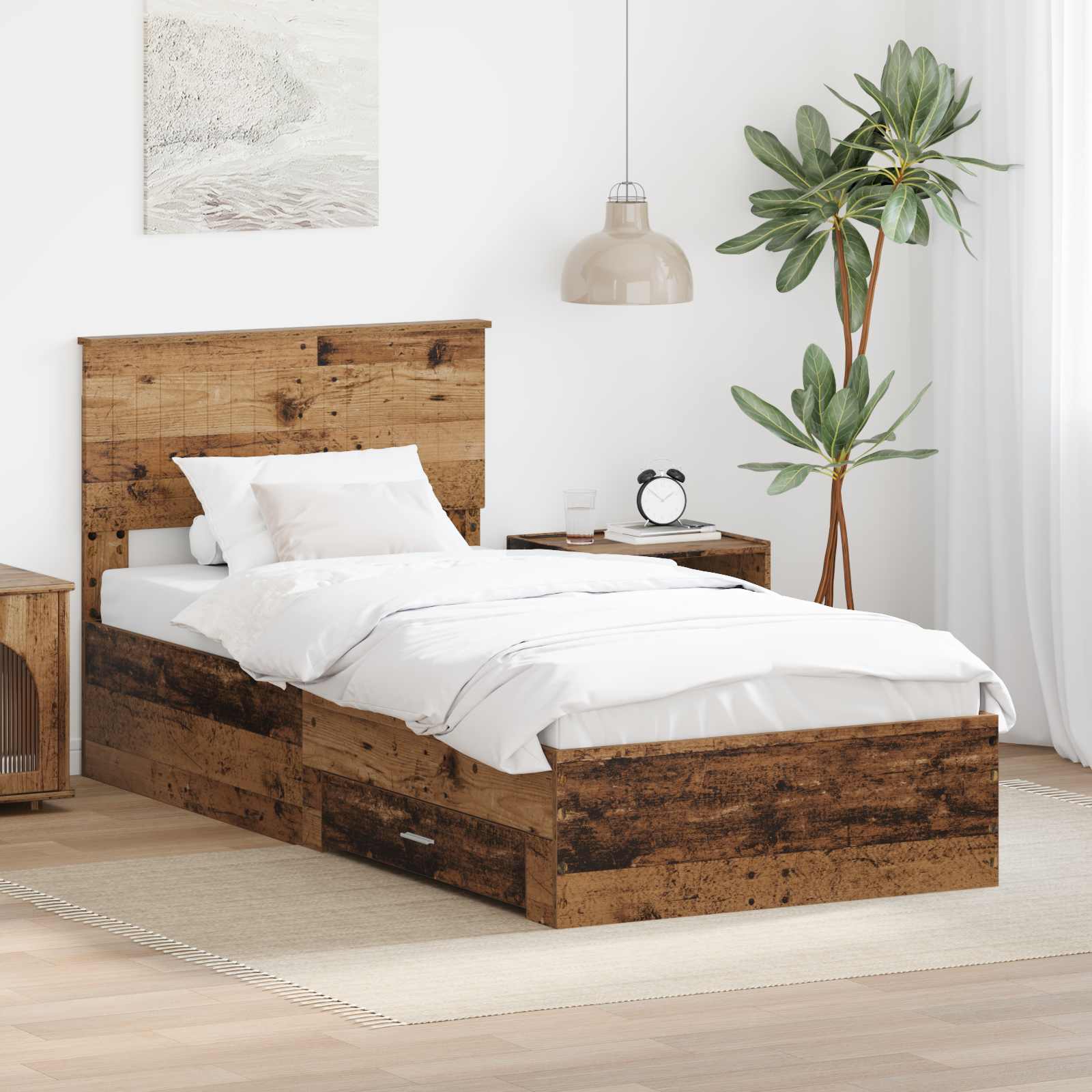 Cadre de lit Bois ancien 90 x 200 cm Bois d'ingénierie - XIOS