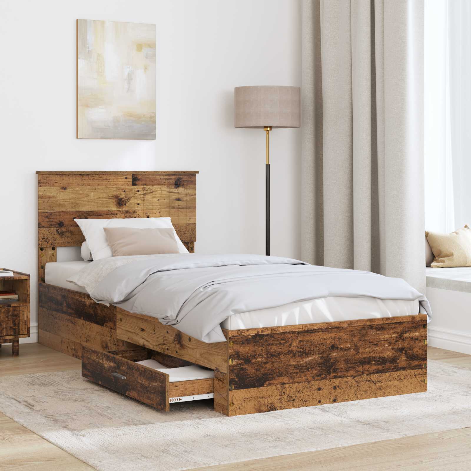 Cadre de lit Bois ancien 90 x 200 cm Bois d'ingénierie - XIOS