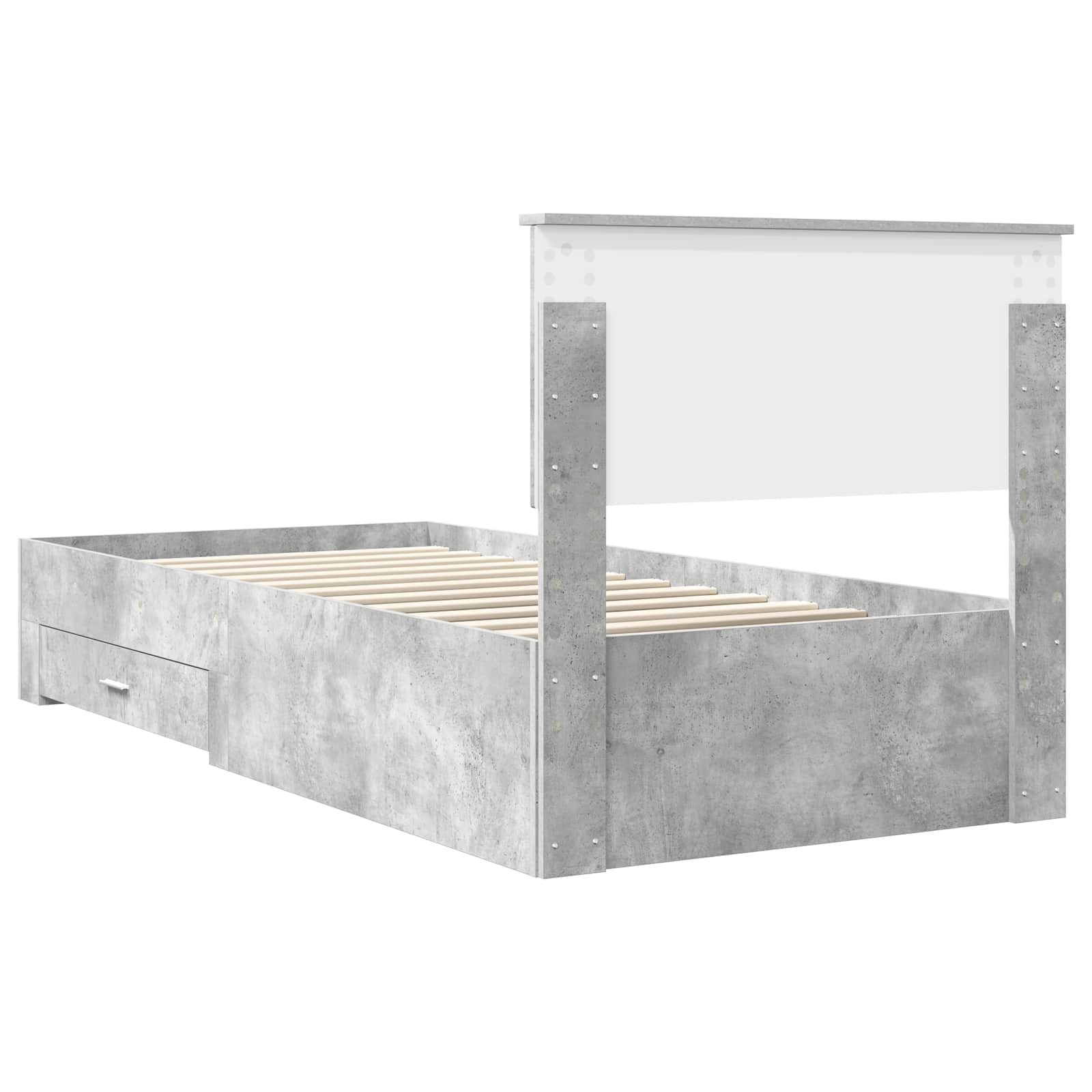 Cadre de lit Gris béton 90 x 190 cm Bois d'ingénierie - XIOS