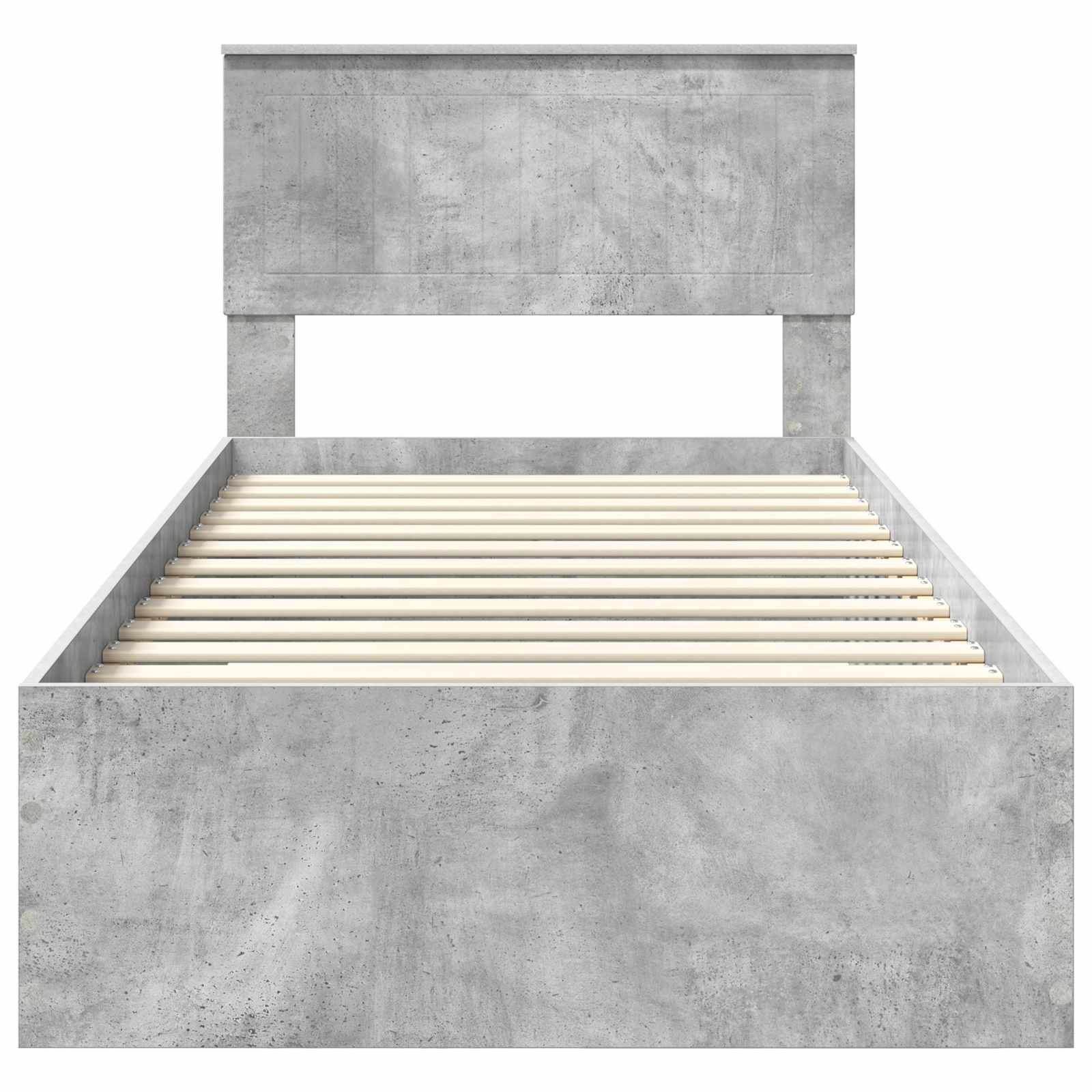 Cadre de lit Gris béton 90 x 190 cm Bois d'ingénierie - XIOS