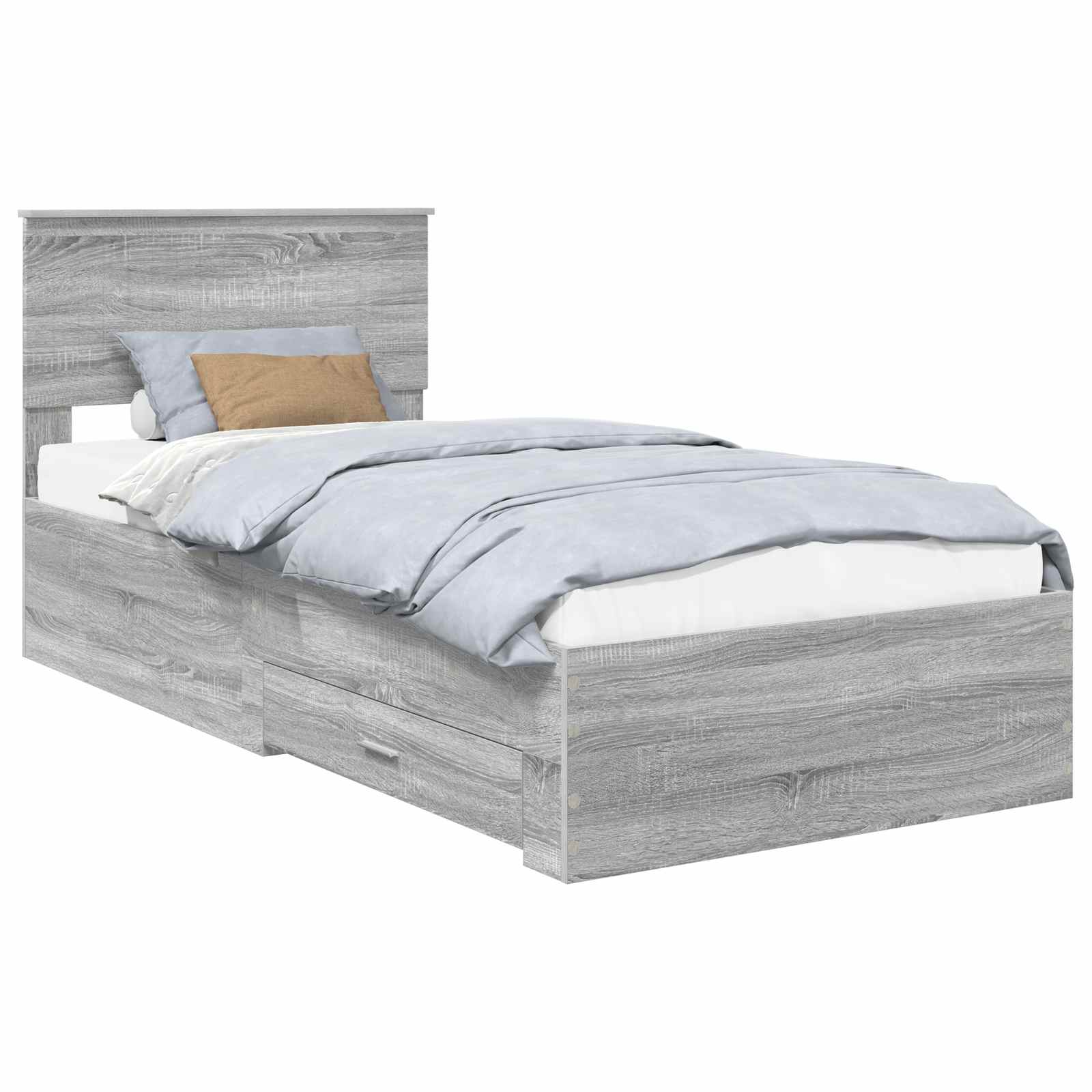 Cadre de lit Sonoma gris 90 x 190 cm Bois d'ingénierie