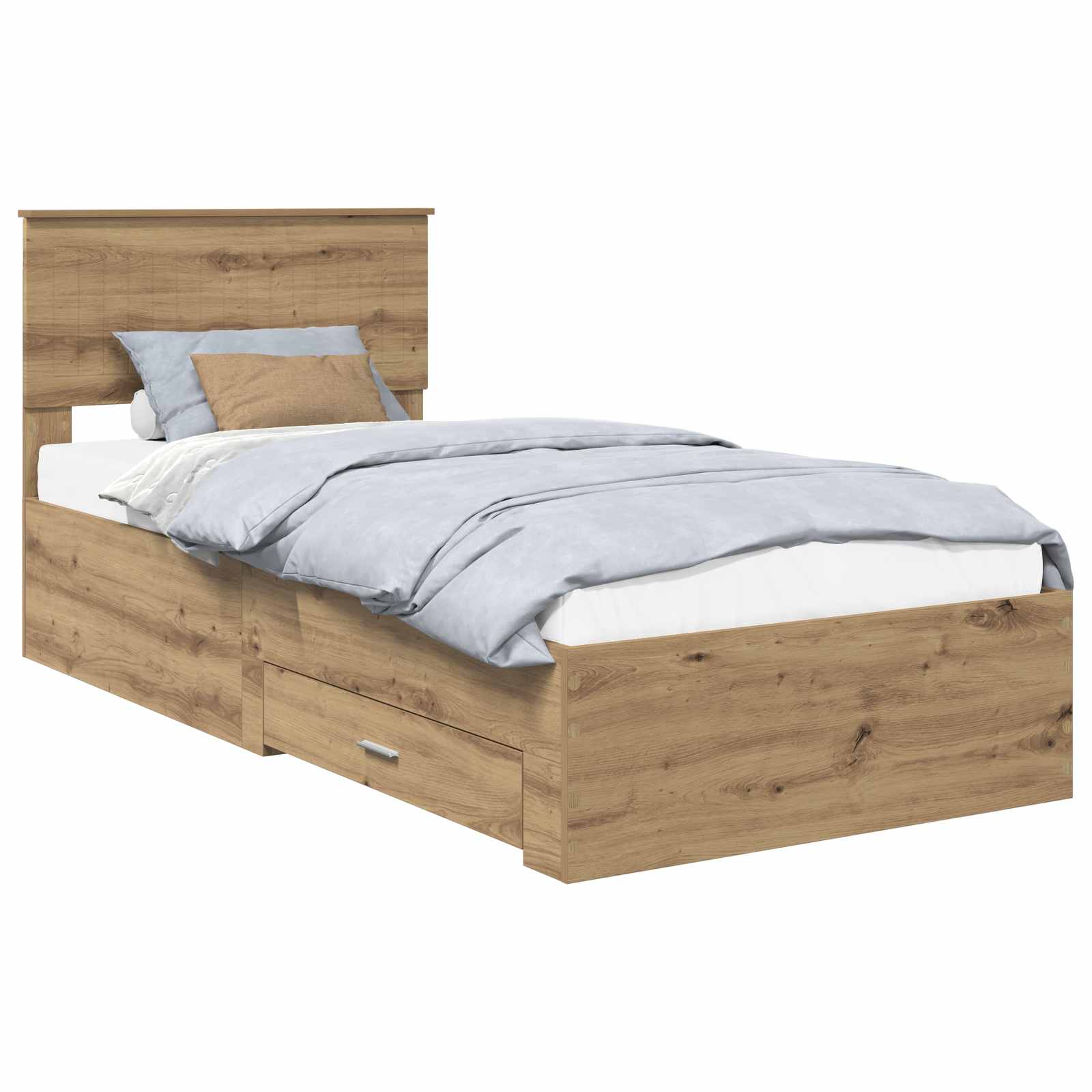 Cadre de lit Chêne artisanal 90 x 190 cm Bois d'ingénierie - XIOS