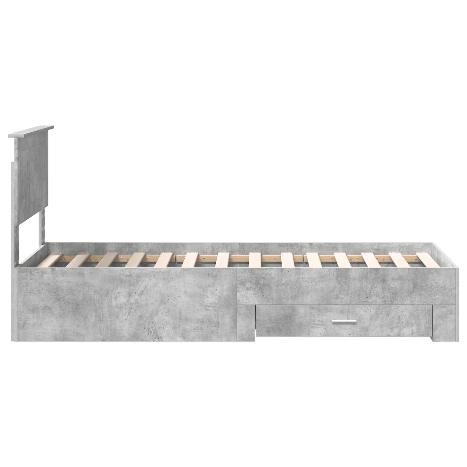 Cadre de lit Gris Béton et Argent 75 x 190 cm Bois d'ingénierie - XIOS