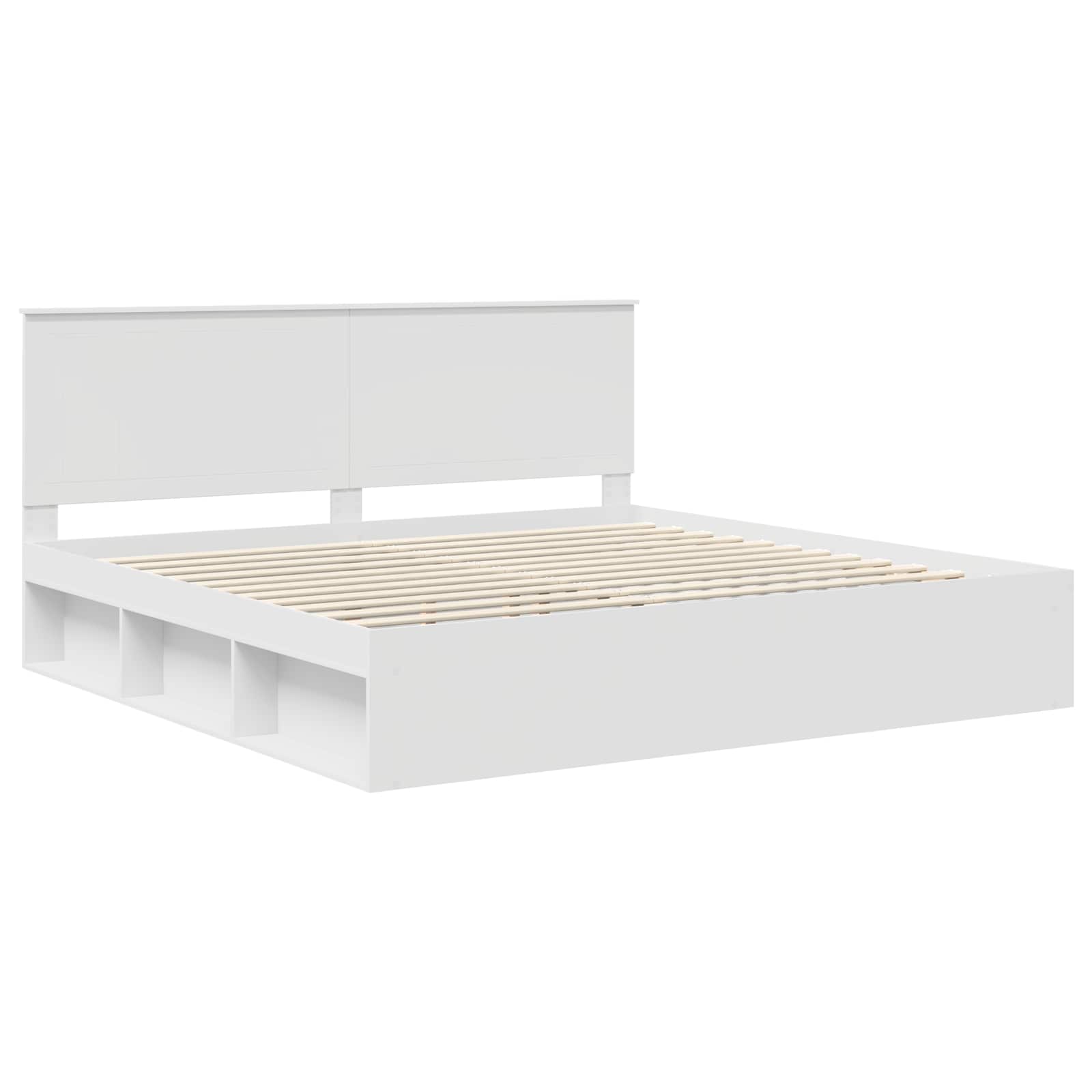 Cadre de lit Blanc 200 x 200 cm Bois de pin massif